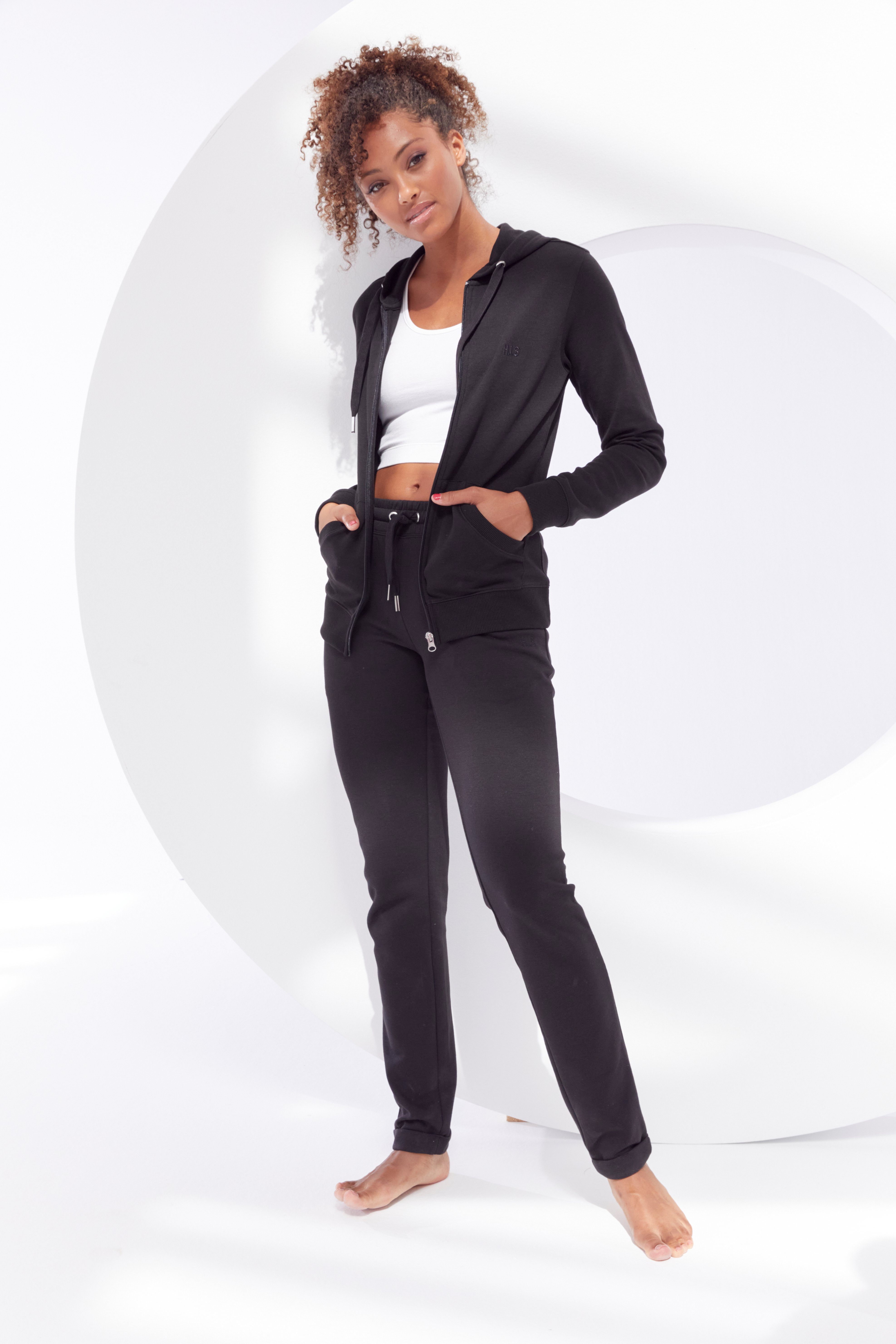 H.I.S Sweatbroek / relaxbroek / sweatbroek Slipbroek met kleine omslag aan de zoom, loungewear