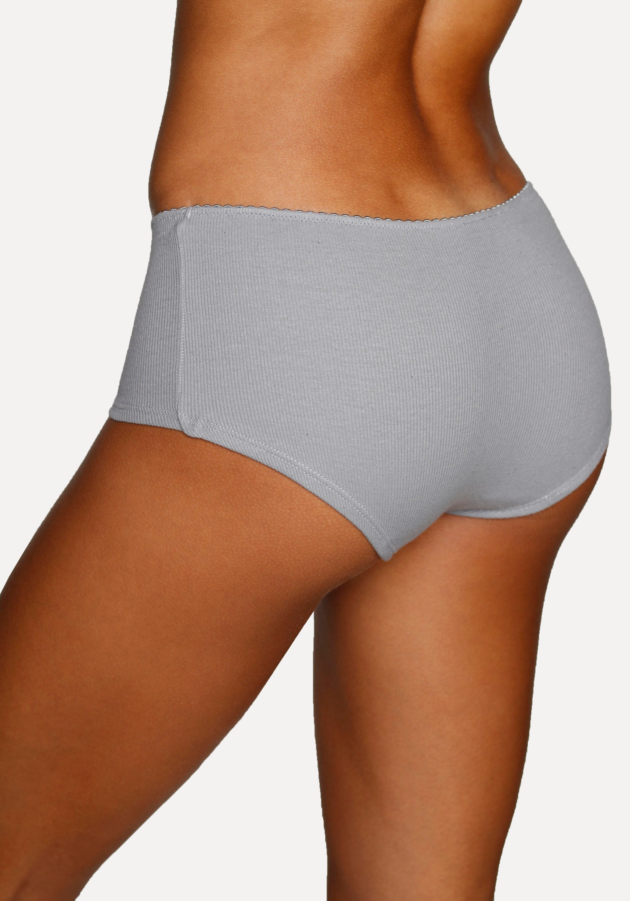 Vivance Hipster van zachte en elastische ribstof, met delicate roosjes vooraan (3 stuks)