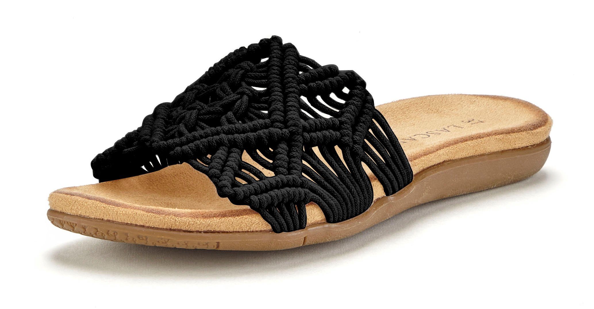Lascana Slippers Mule, sandaal, open schoen met modieus haakpatroon VEGAN