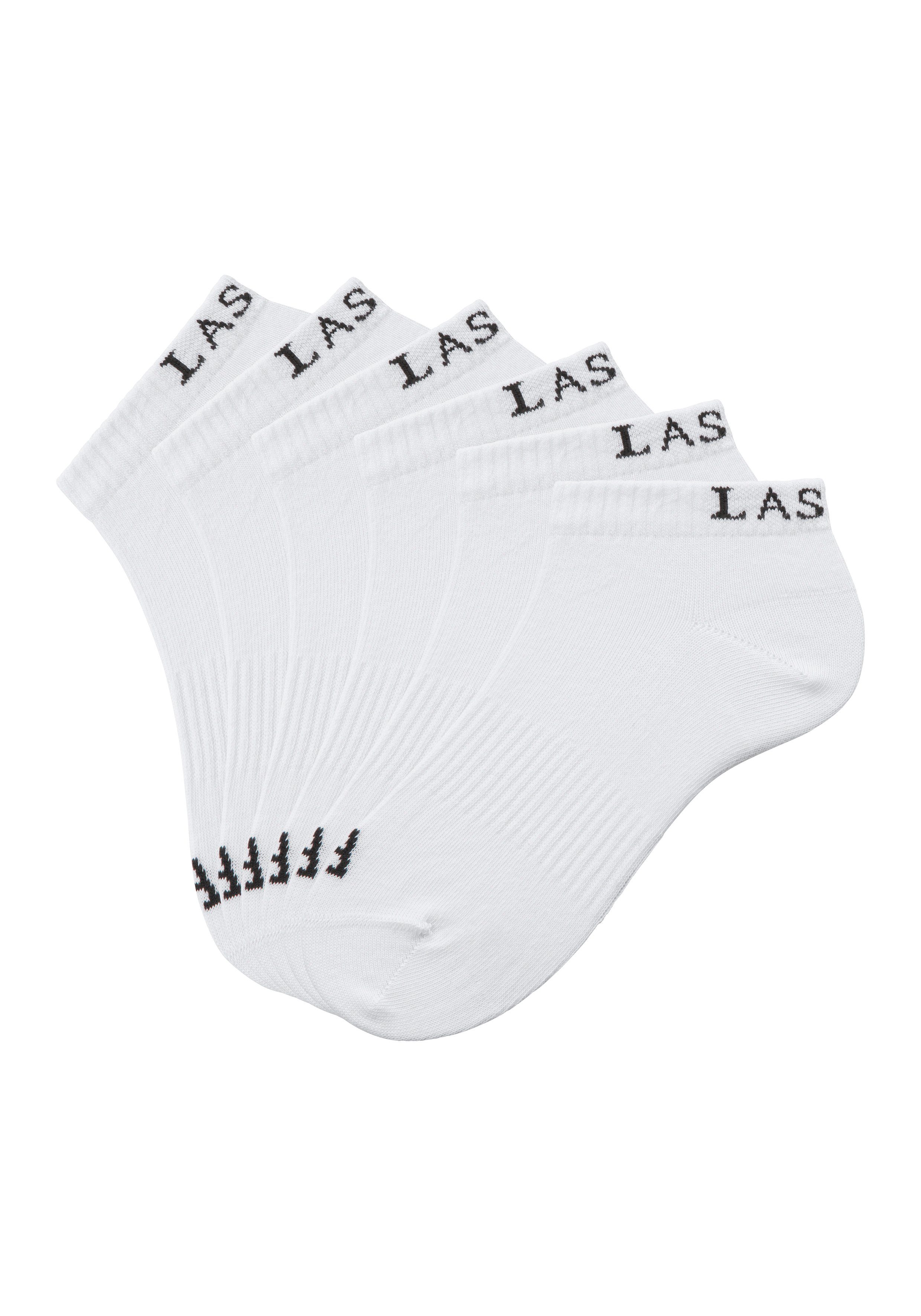 active by Lascana Sneakersokken met ingebreid merklogo (set, 6 paar) active by lascana maat 35-38 wit