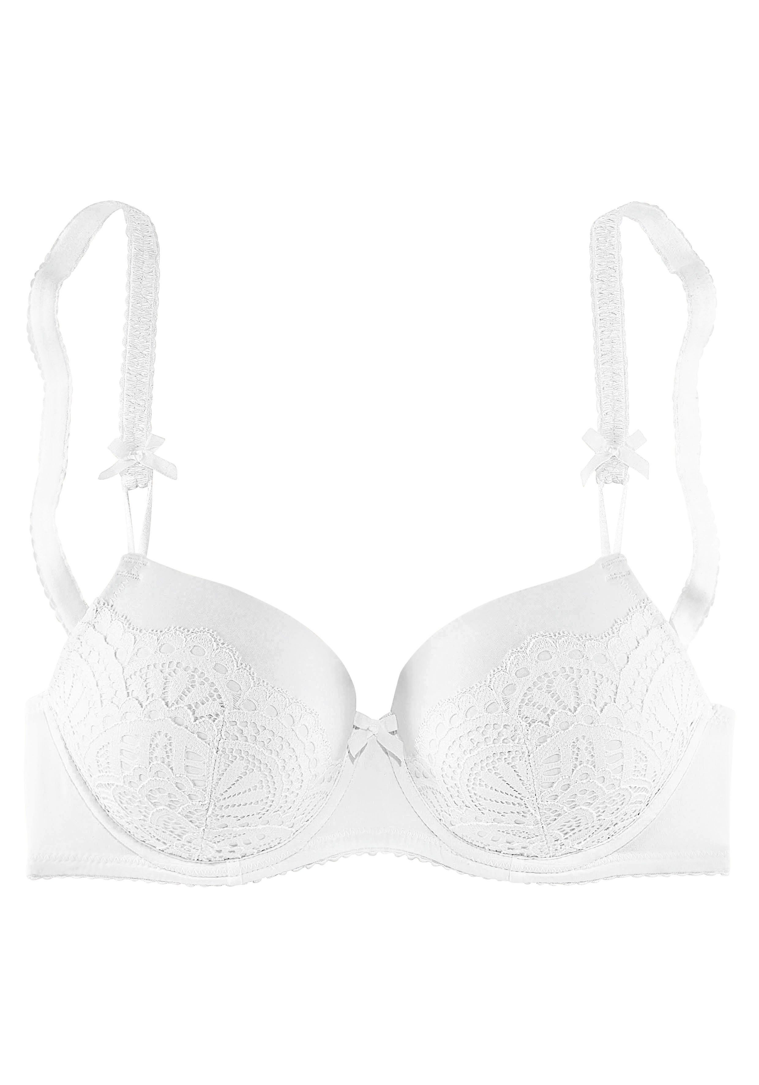 Lascana Bh met steuncups Aurora met beugel en van fijne kant, dessous voorgevormde bh's maat 80 F wit