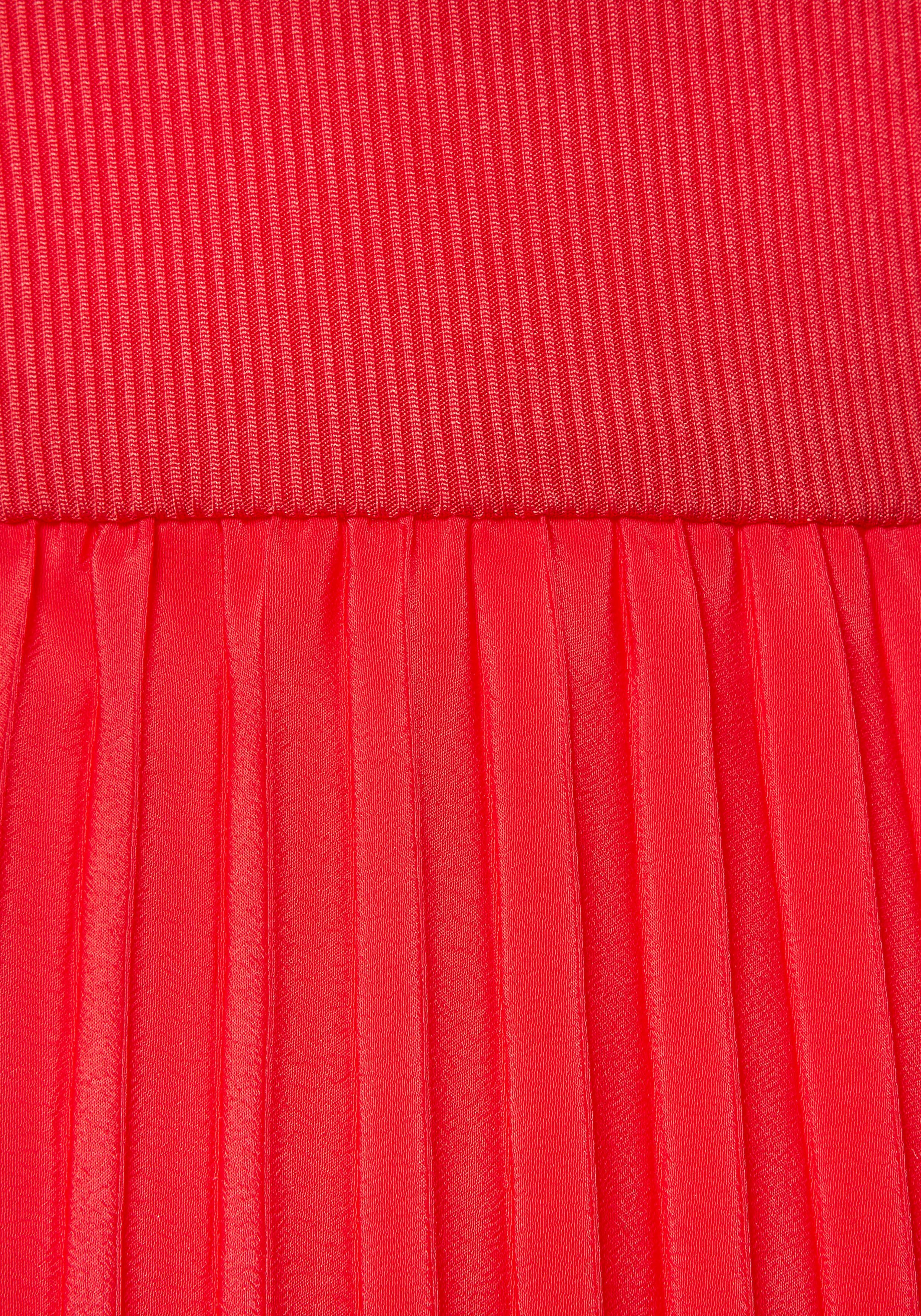 Lascana Midi-jurk met plissé rokdeel, basic, modieus