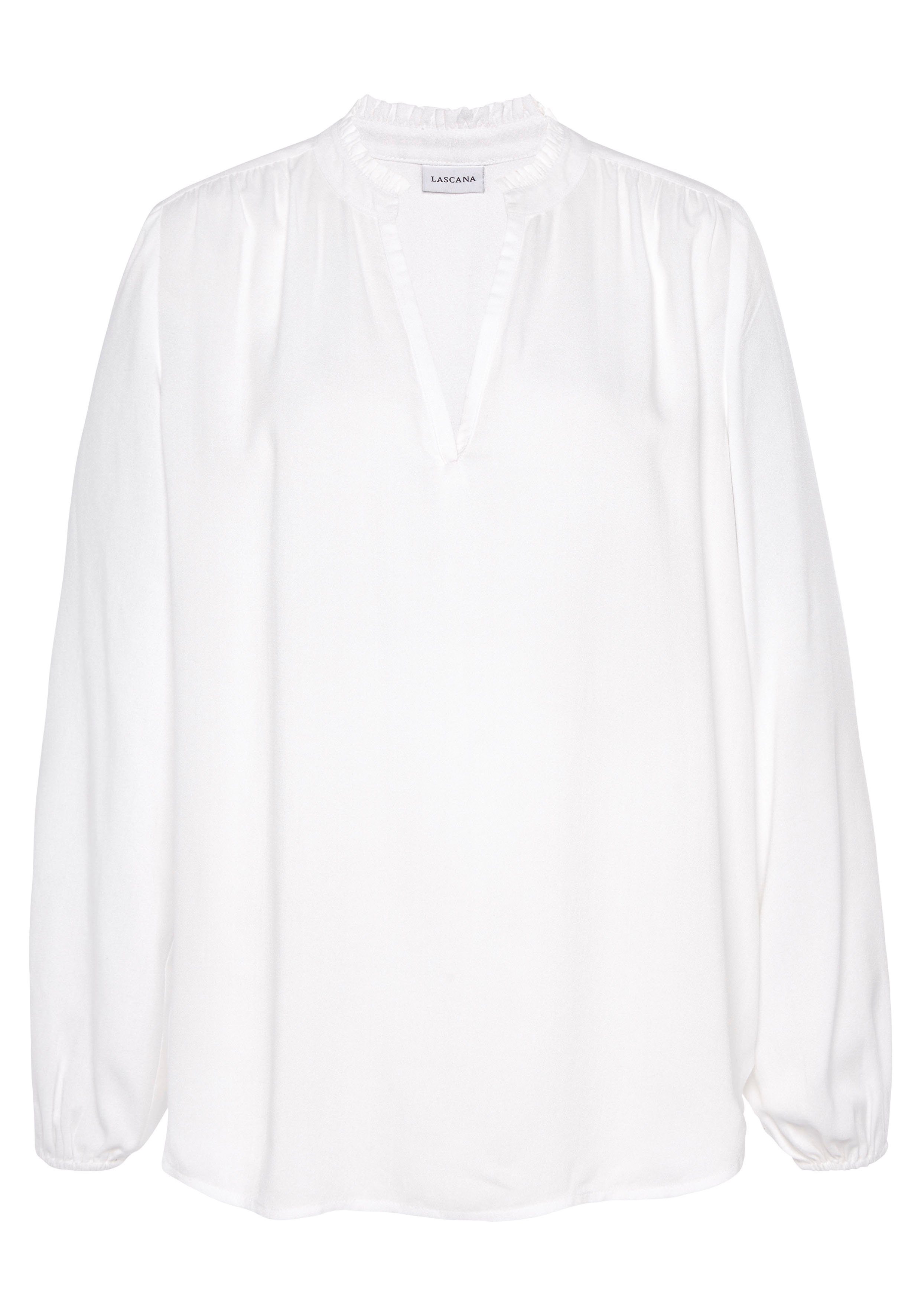 Lascana Blouse zonder sluiting met lange mouwen, lichte damesblouse, casual-chic, feestelijk