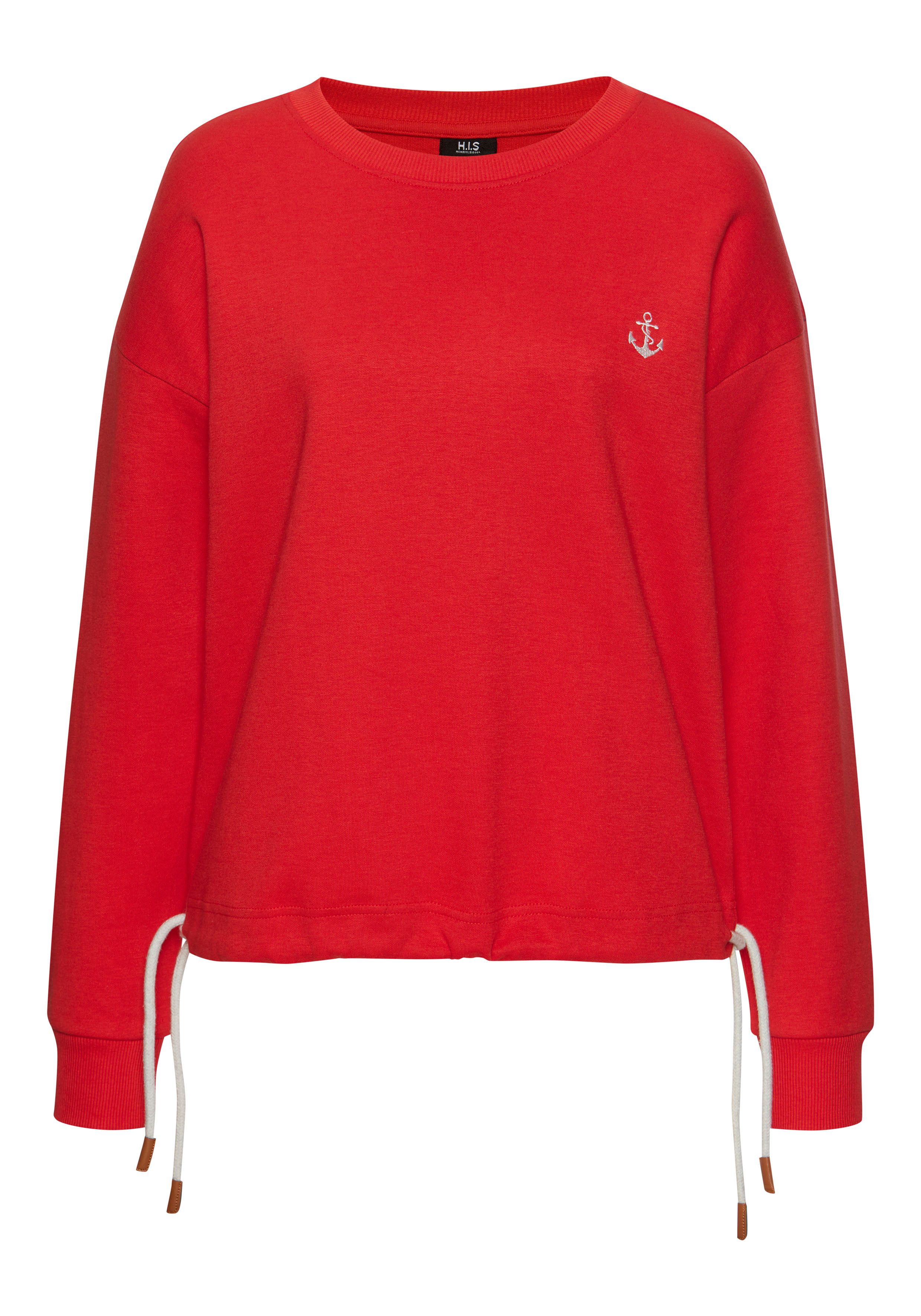 H.I.S Sweater met tunnelkoord aan de boord, loungewear