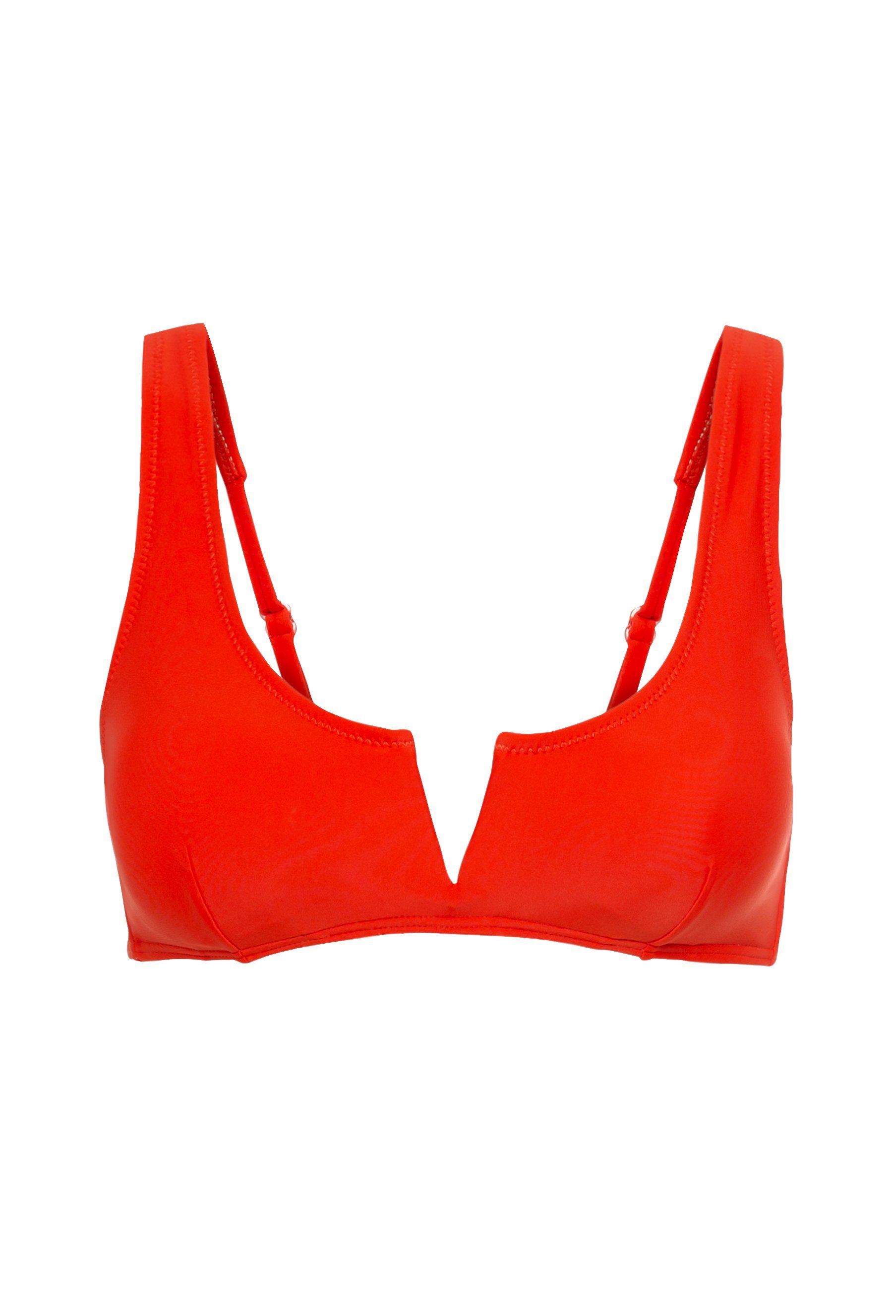 LSCN by LASCANA Bustierbikinitop GINA met v-hals aan de voorkant bikini tops maat D D rood