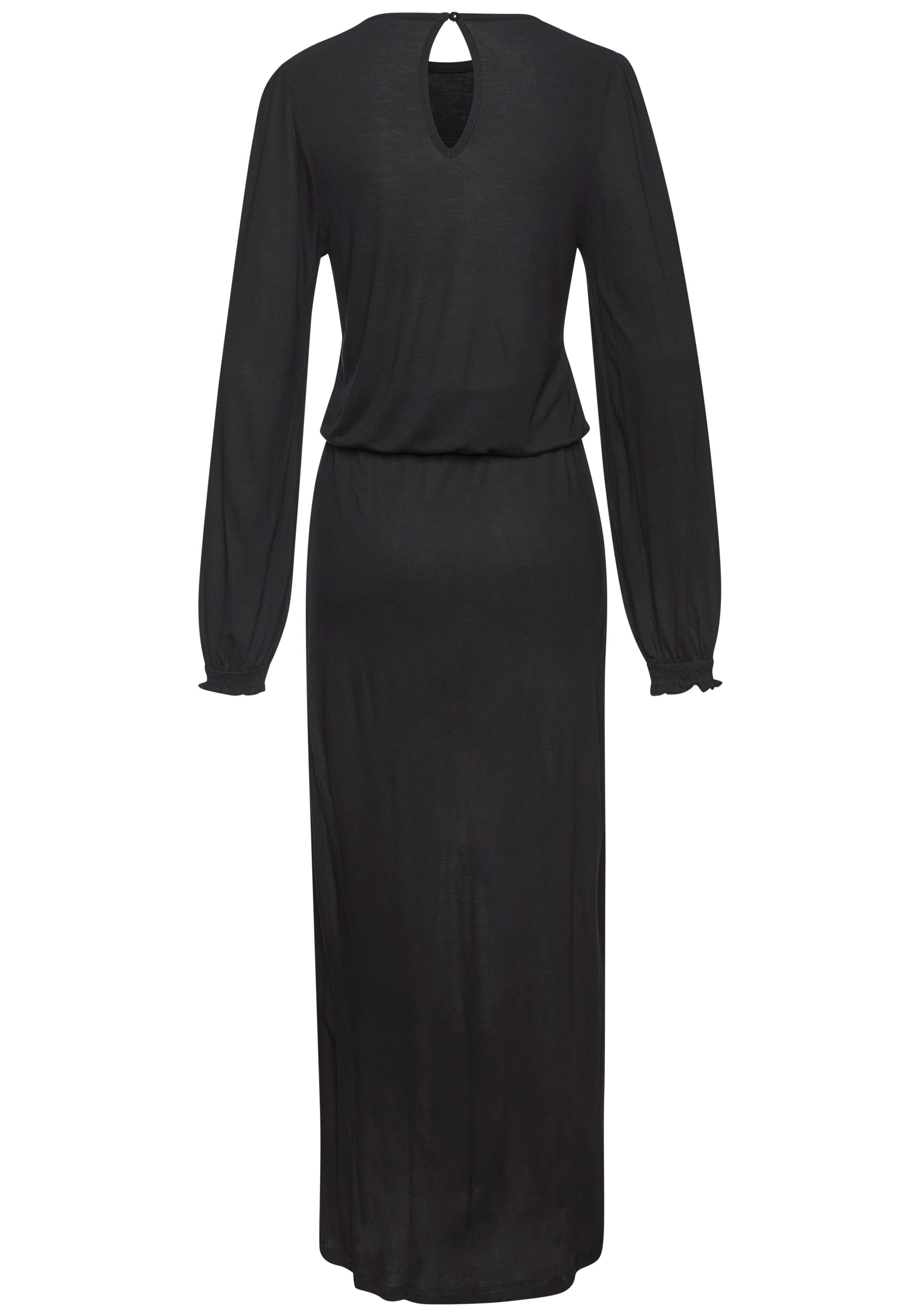 Lascana Maxi-jurk met zijsplit, eenvoudig jerseyjurk, basic