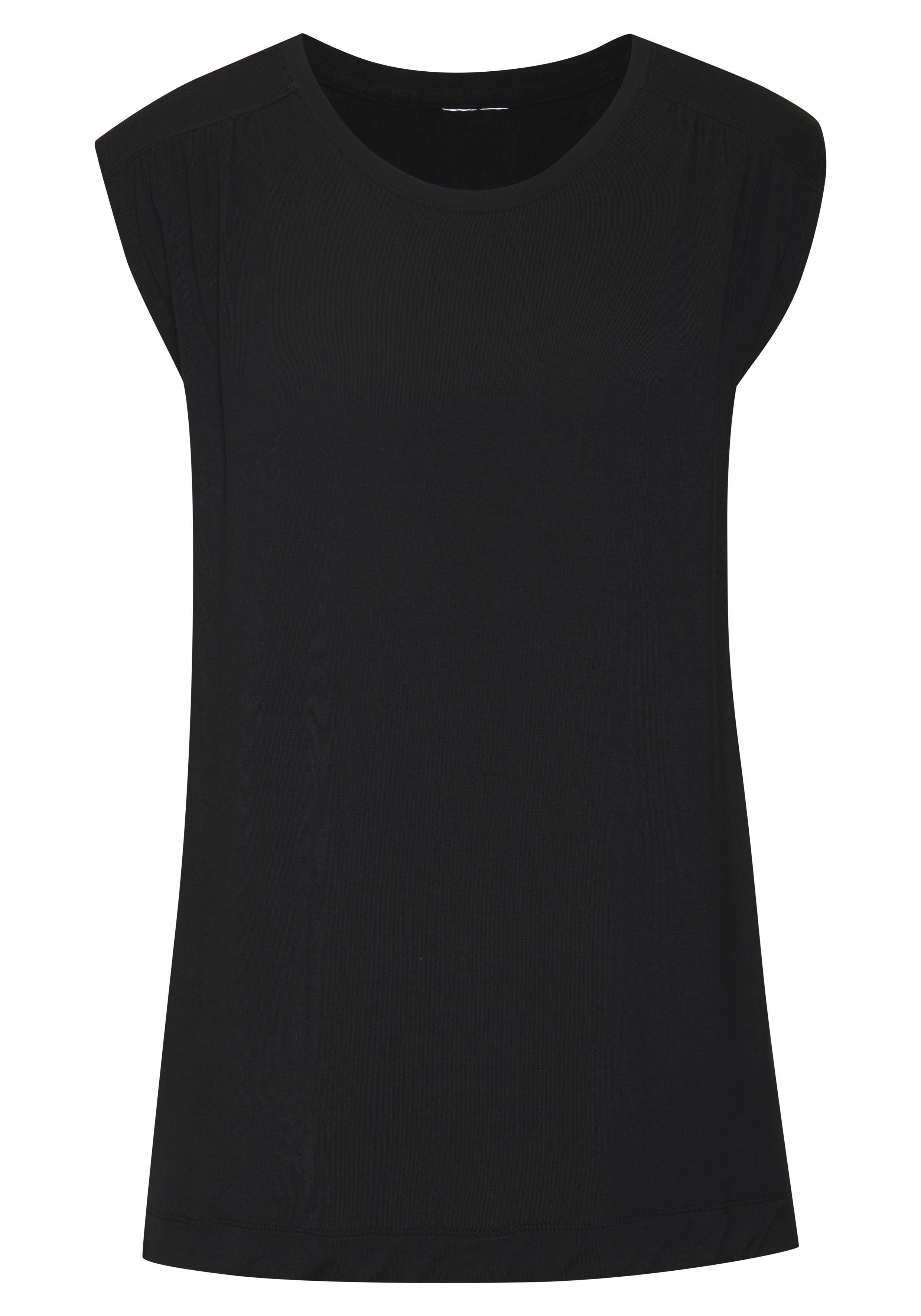 Lascana Shirttop Met schouderrimpeling van zachte viscose-stretch