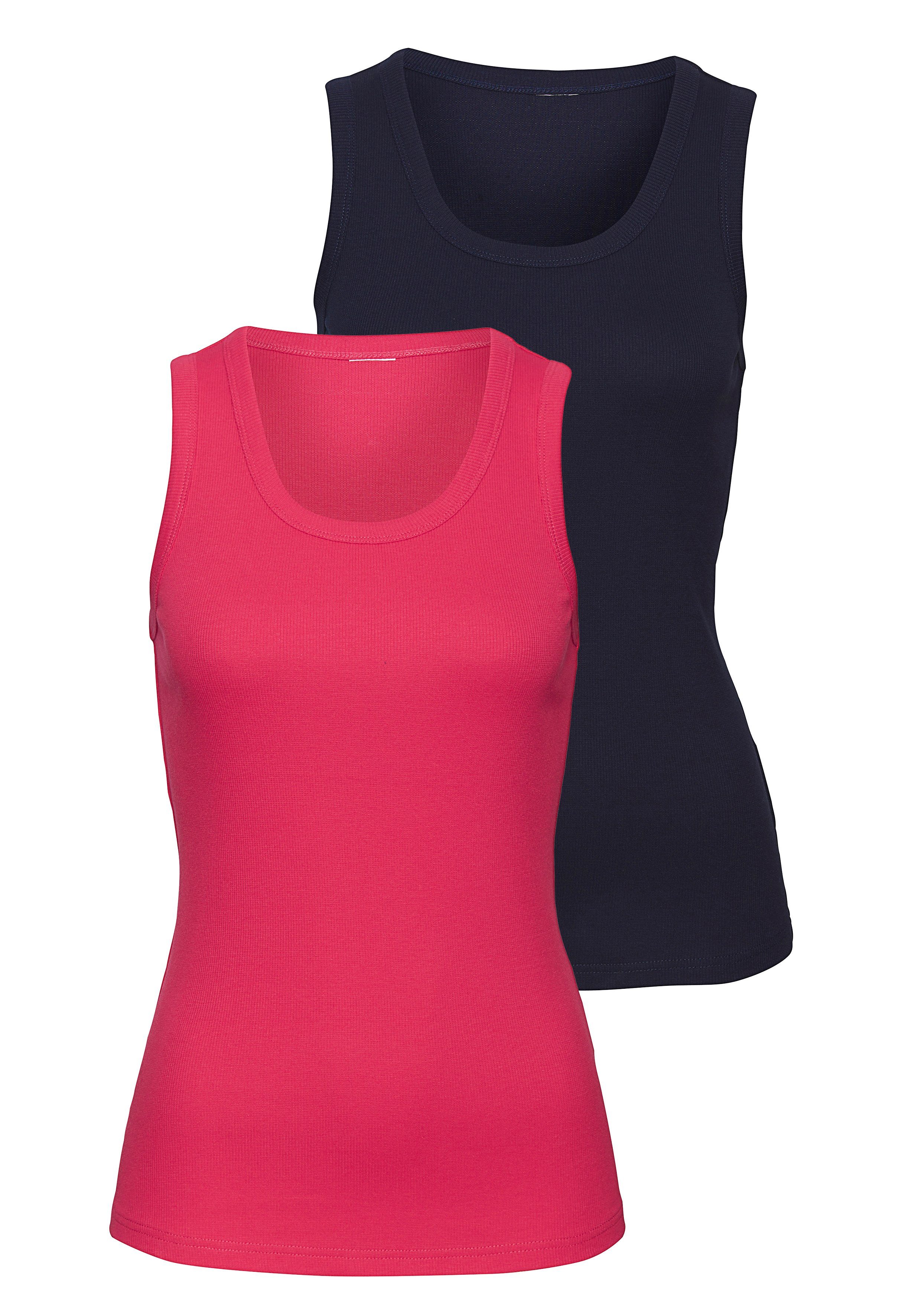 Vivance Tanktop Van zachte rib jersey van zachte katoen-rib kwaliteit (2-delig, Set van 2)