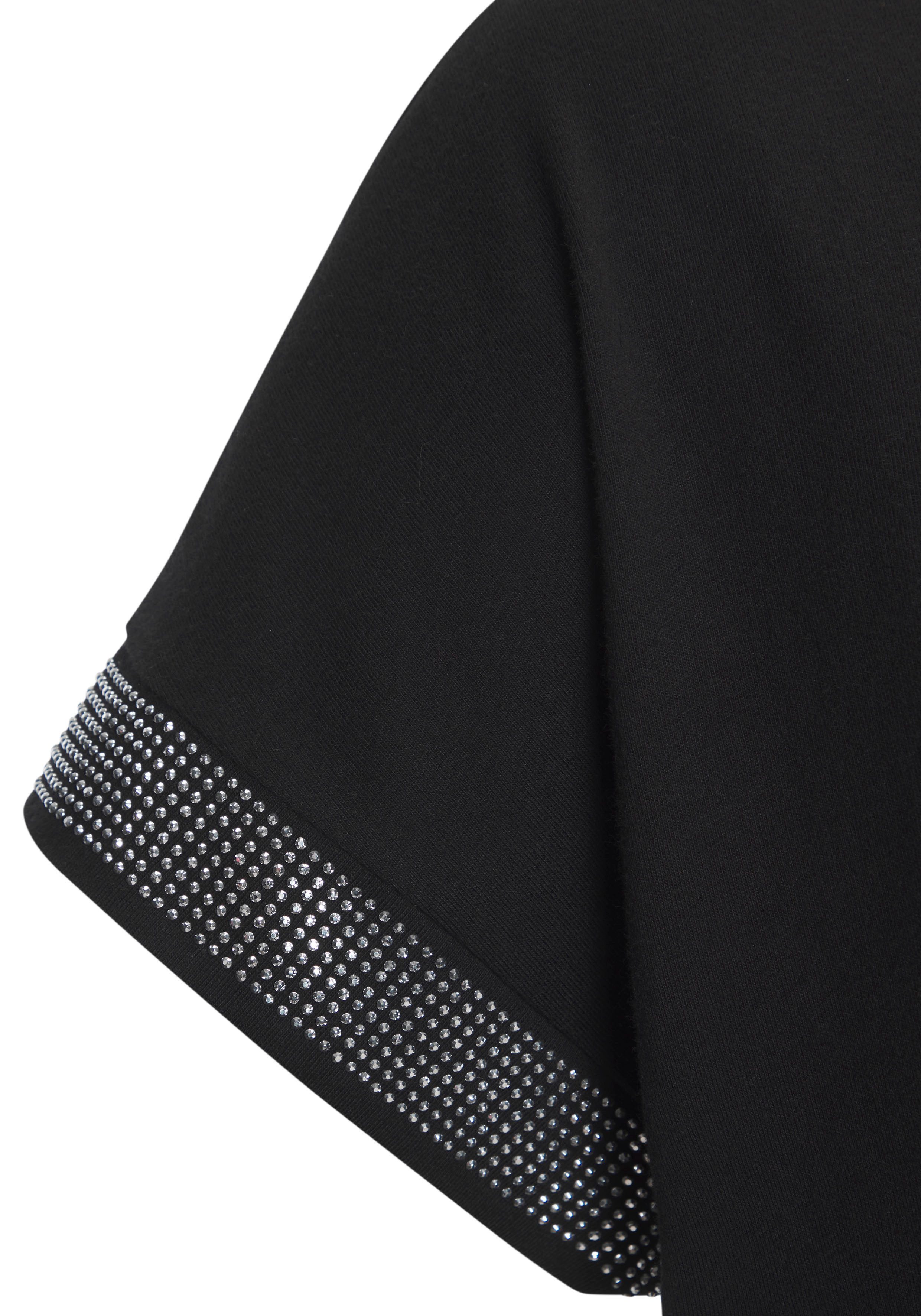 Lascana Shirt met korte mouwen Met glinsterend strass-ontwerp op de arm