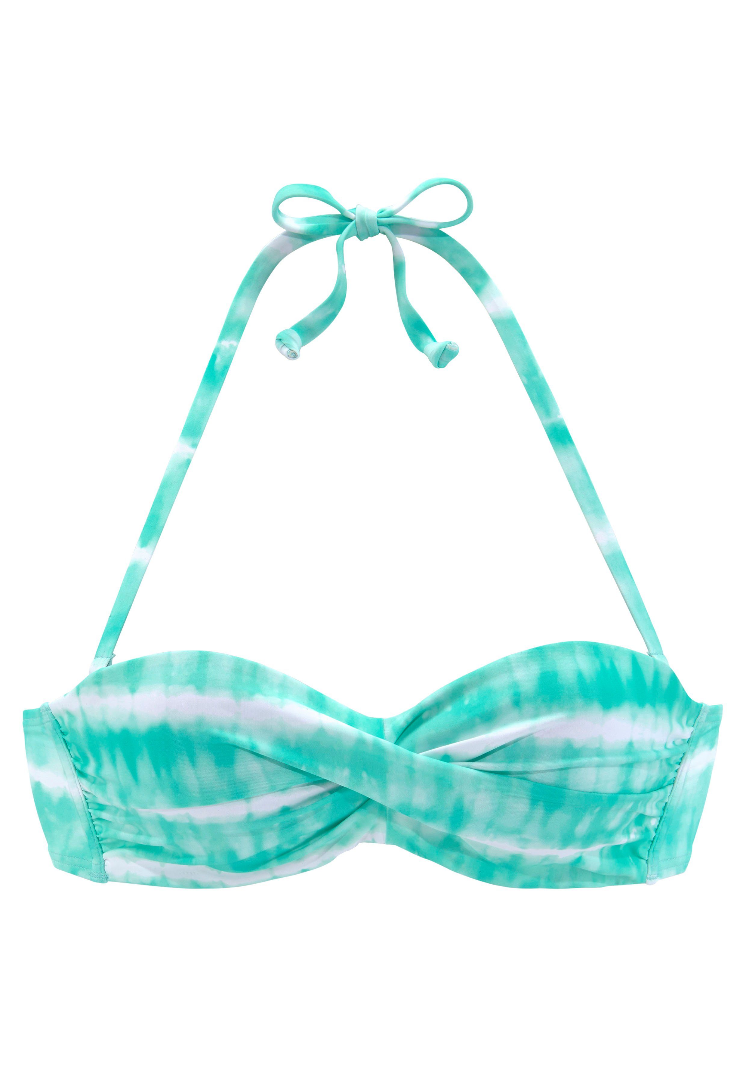 s.Oliver RED LABEL Beachwear Bikinitop met beugels Enja met batikprint en wikkel-look