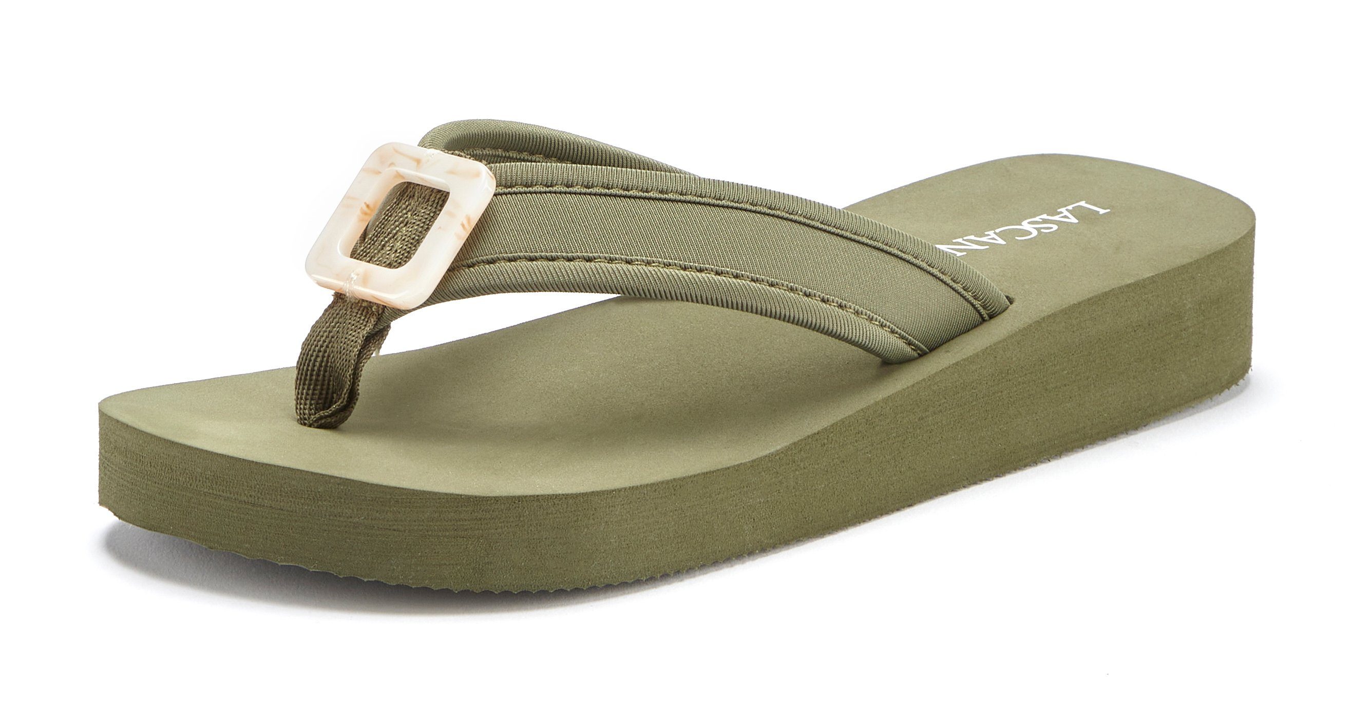 Lascana Badslippers Sandaal, pantoffel, badslipper met decoratieve applicatie VEGAN