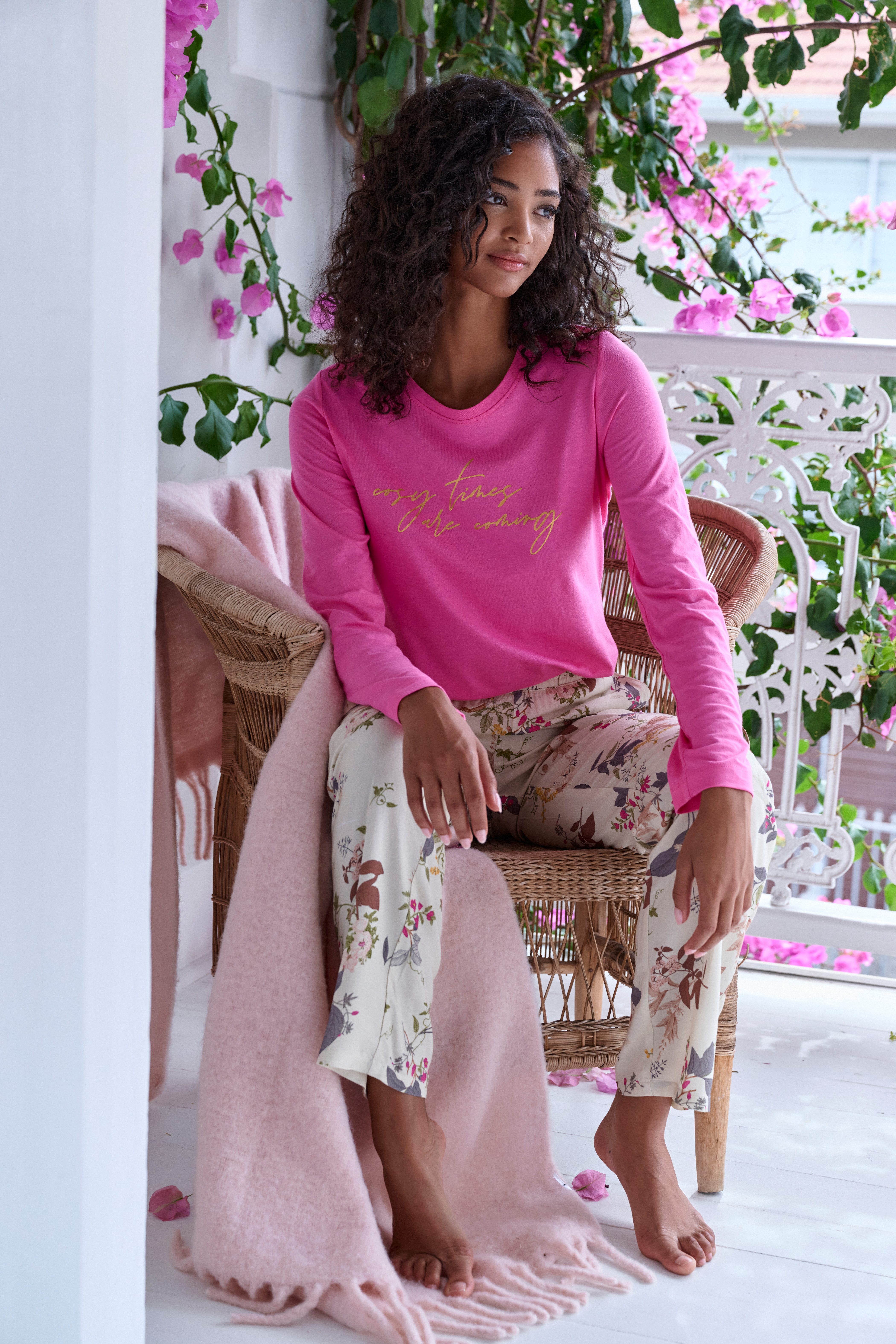 Lascana Pyjama top met folieprint