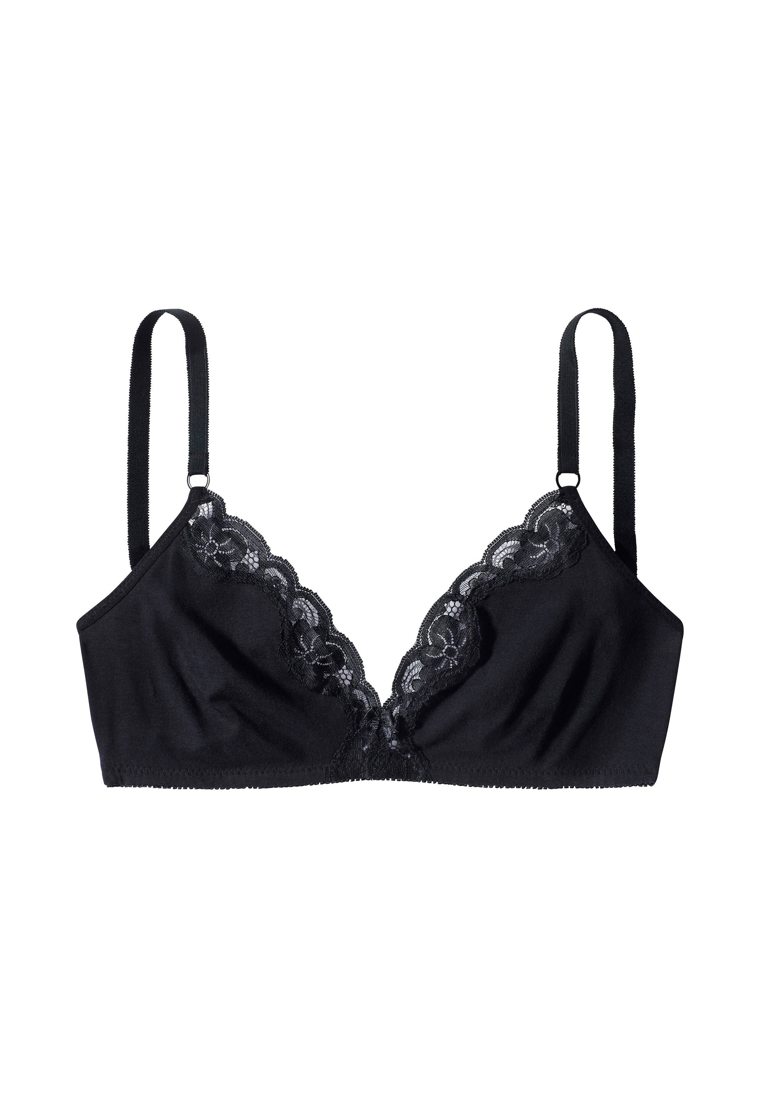 Petite fleur Bralette-bh zonder beugels van katoen met kant (Set van 2)