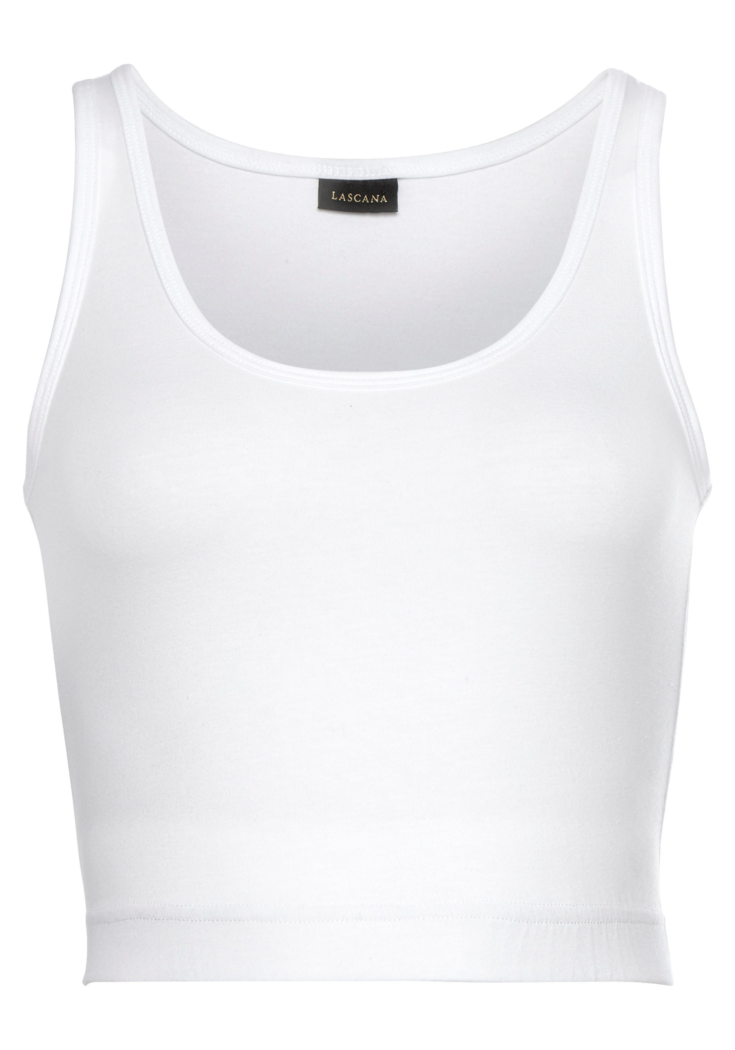 active by Lascana Sporttop Crop-top met brede bandjes active by lascana maat XS (32/34) wit