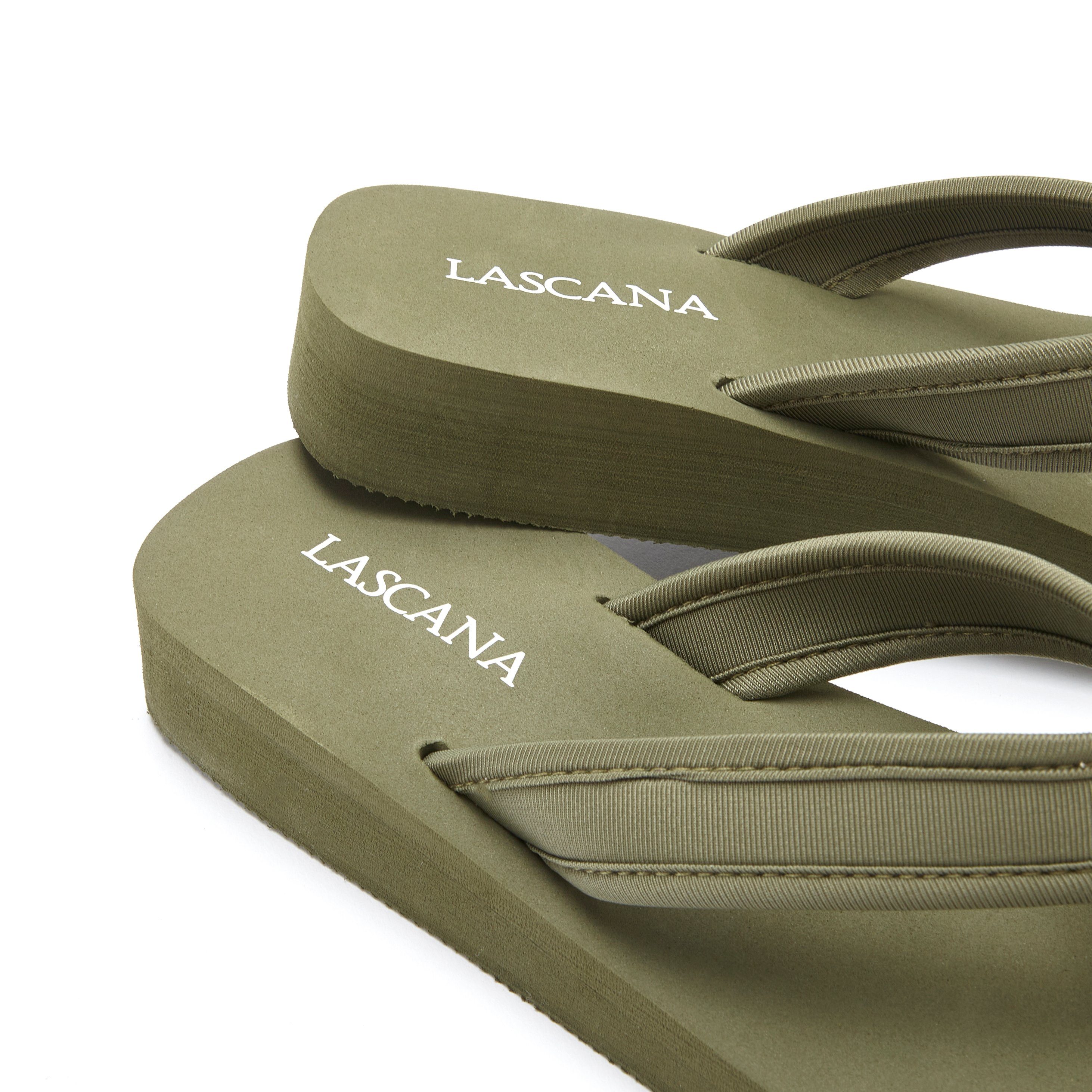 Lascana Badslippers Sandaal, pantoffel, badslipper met decoratieve applicatie VEGAN