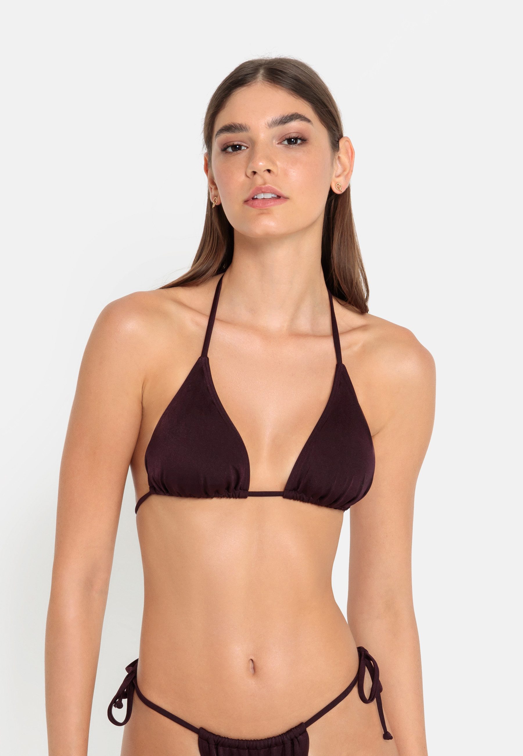 LSCN by LASCANA Triangel-bikinitop Nele met glanzende coating