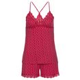 s.oliver red label beachwear shortama met hartjesprint en kant roze