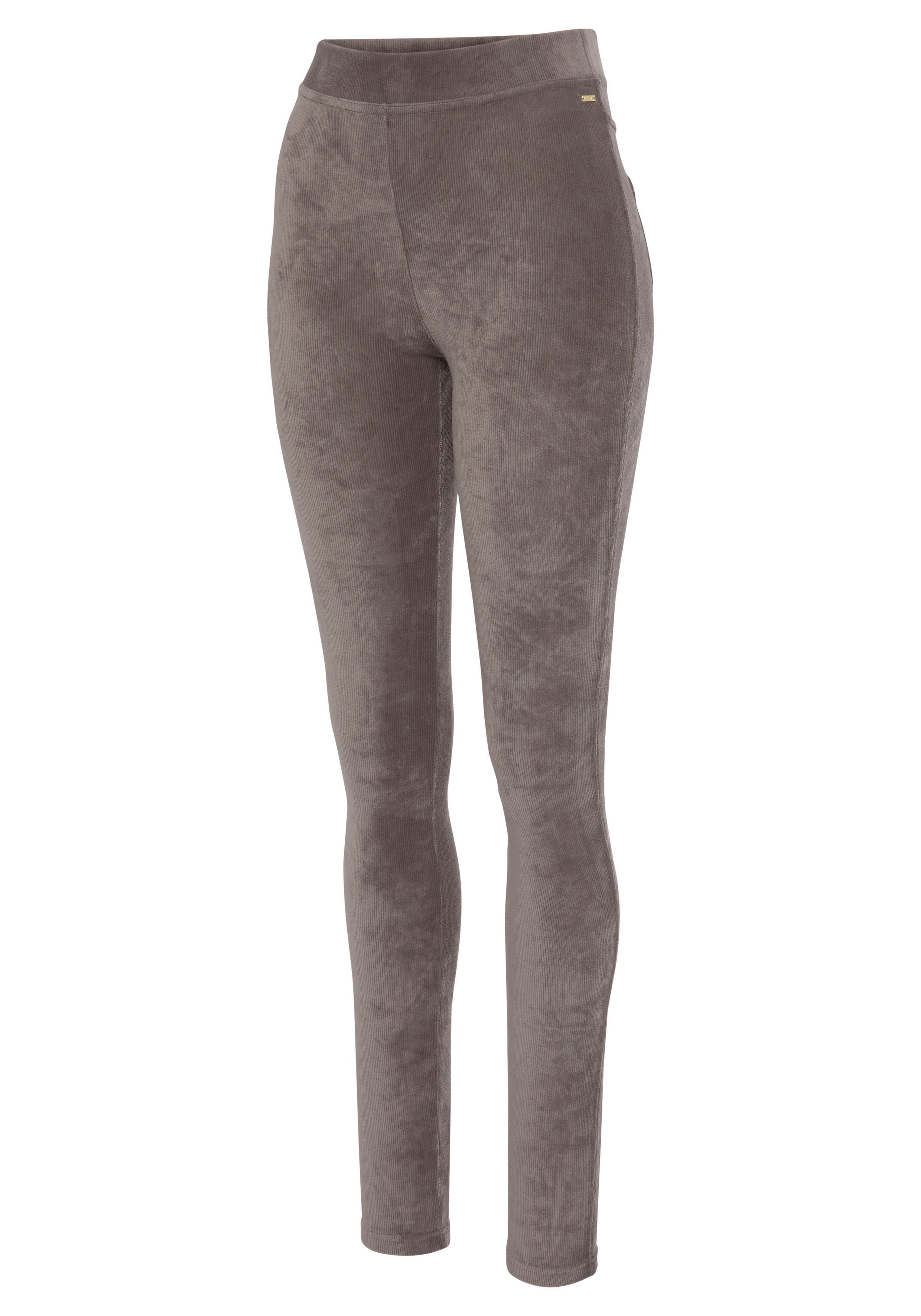 Lascana Legging uit zacht materiaal in cordlook, loungewear