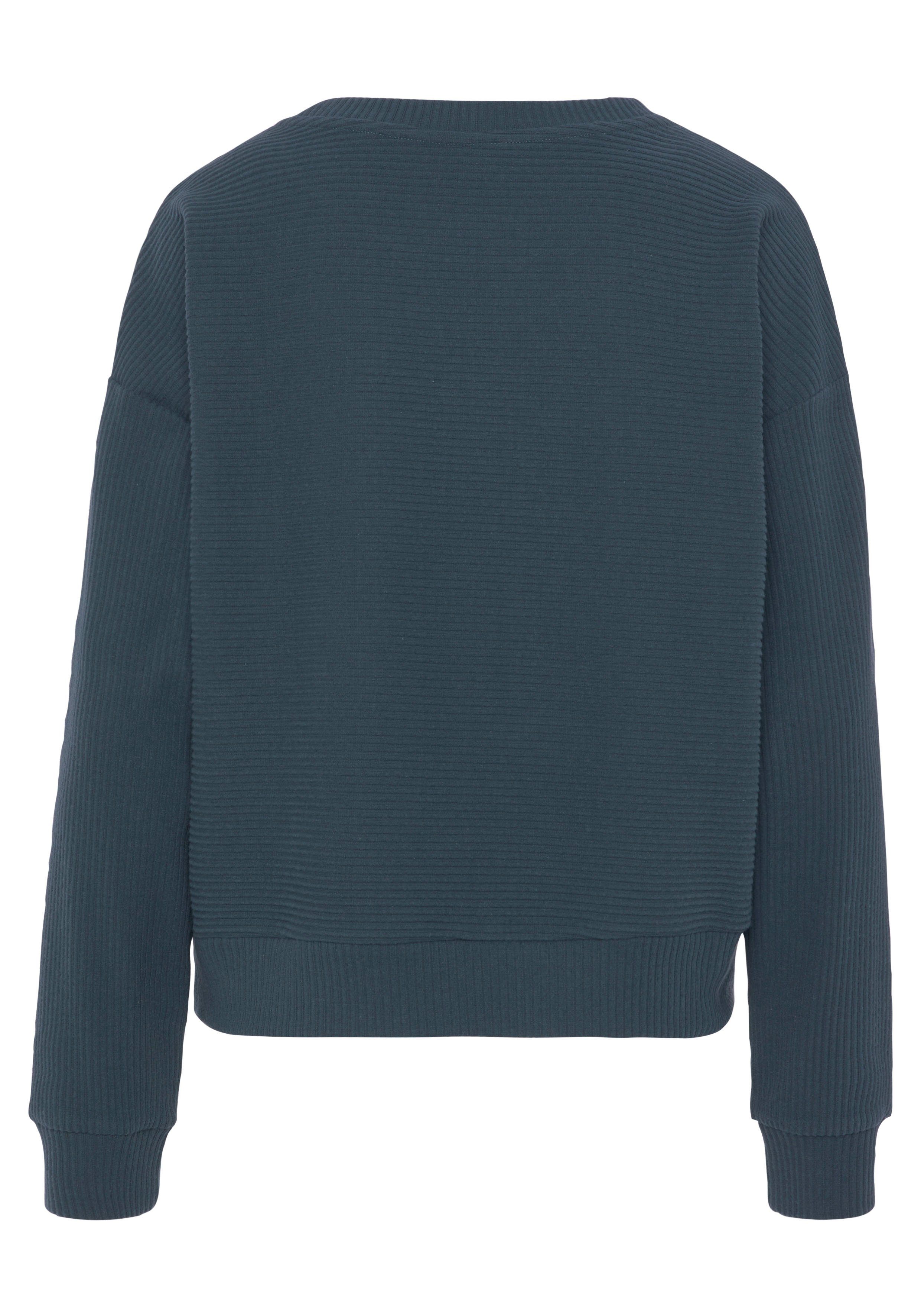 s.Oliver RED LABEL Beachwear Sweatshirt van ribkwaliteit met overhangende schouders, loungewear