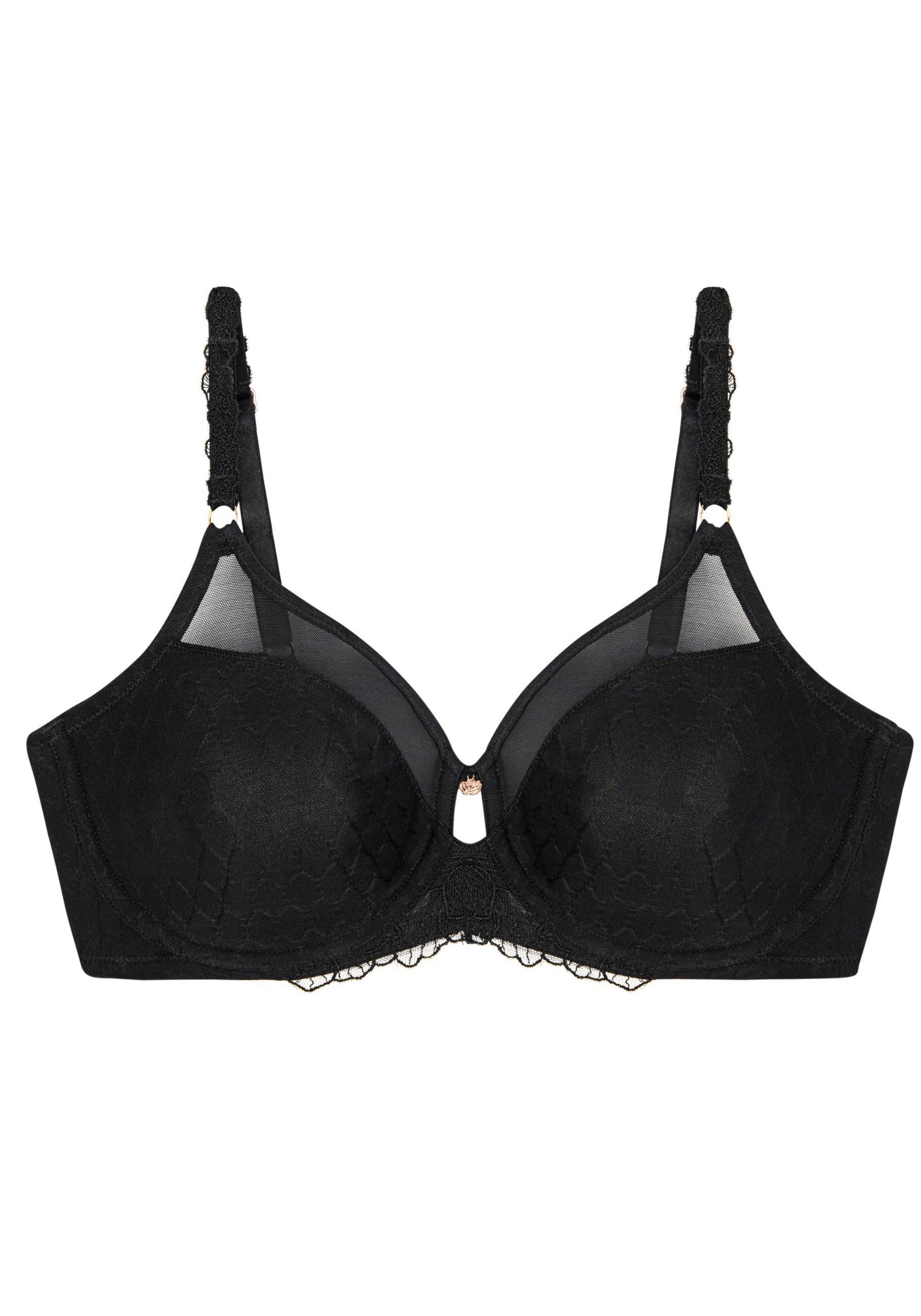 Triumph Minimizer-bh Azalea Florale W01 maakt de borst optisch kleiner met een cupmaat minimizer bh's maat 75 D zwart