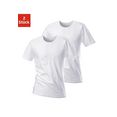 h.i.s t-shirt met ronde hals en klein logo (set van 2) wit