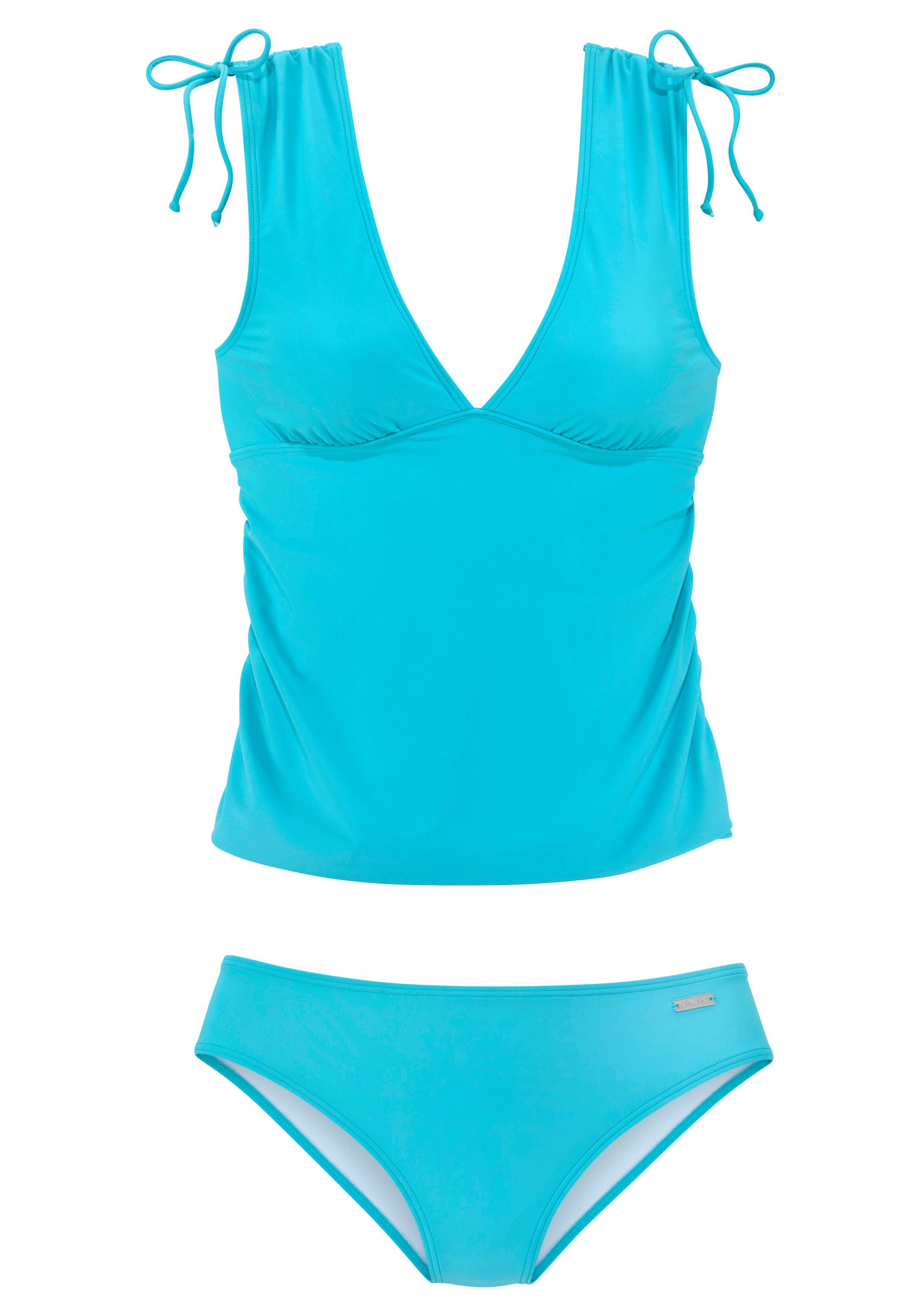 Lascana Tankini Cillo met verstelbare bandjes op de schouder tankini's zonder beugel maat C/D C/D blauw