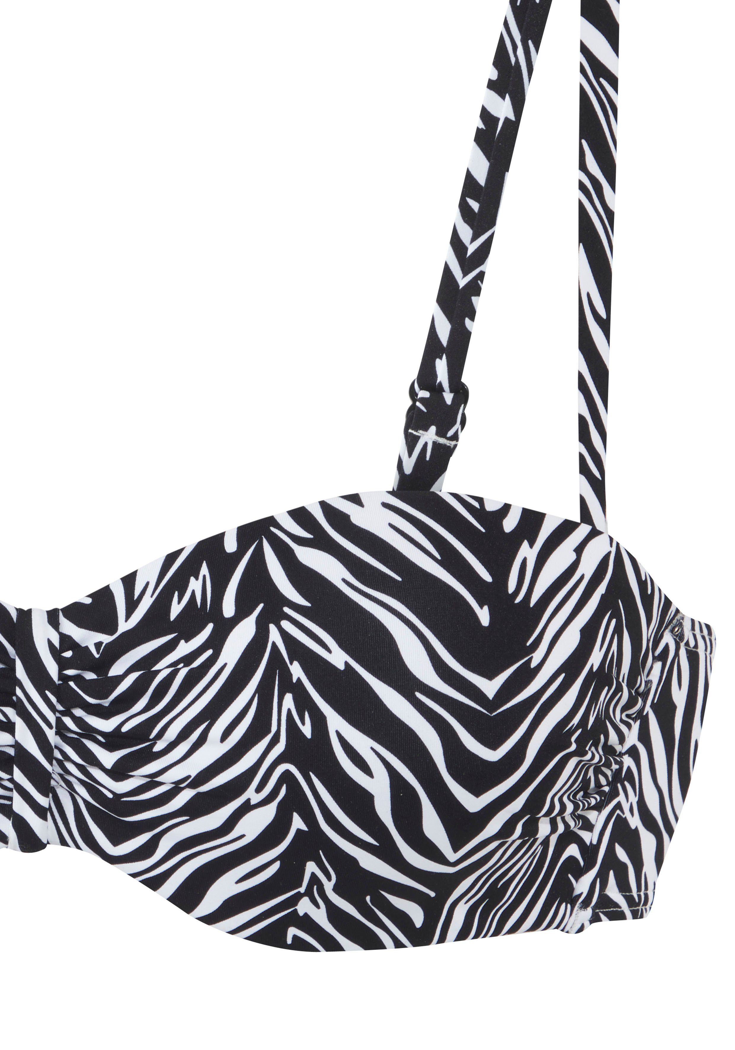 s.Oliver RED LABEL Beachwear Beugelbandeau bikinitop Kanto in animaldesign