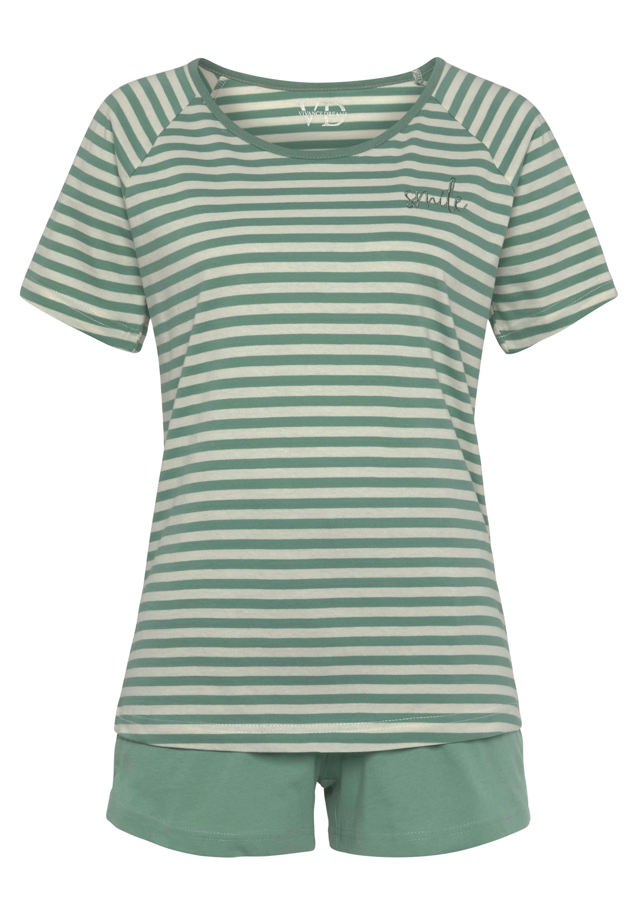 Vivance Dreams Shortama met een mooi gestreept patroon (2-delig)