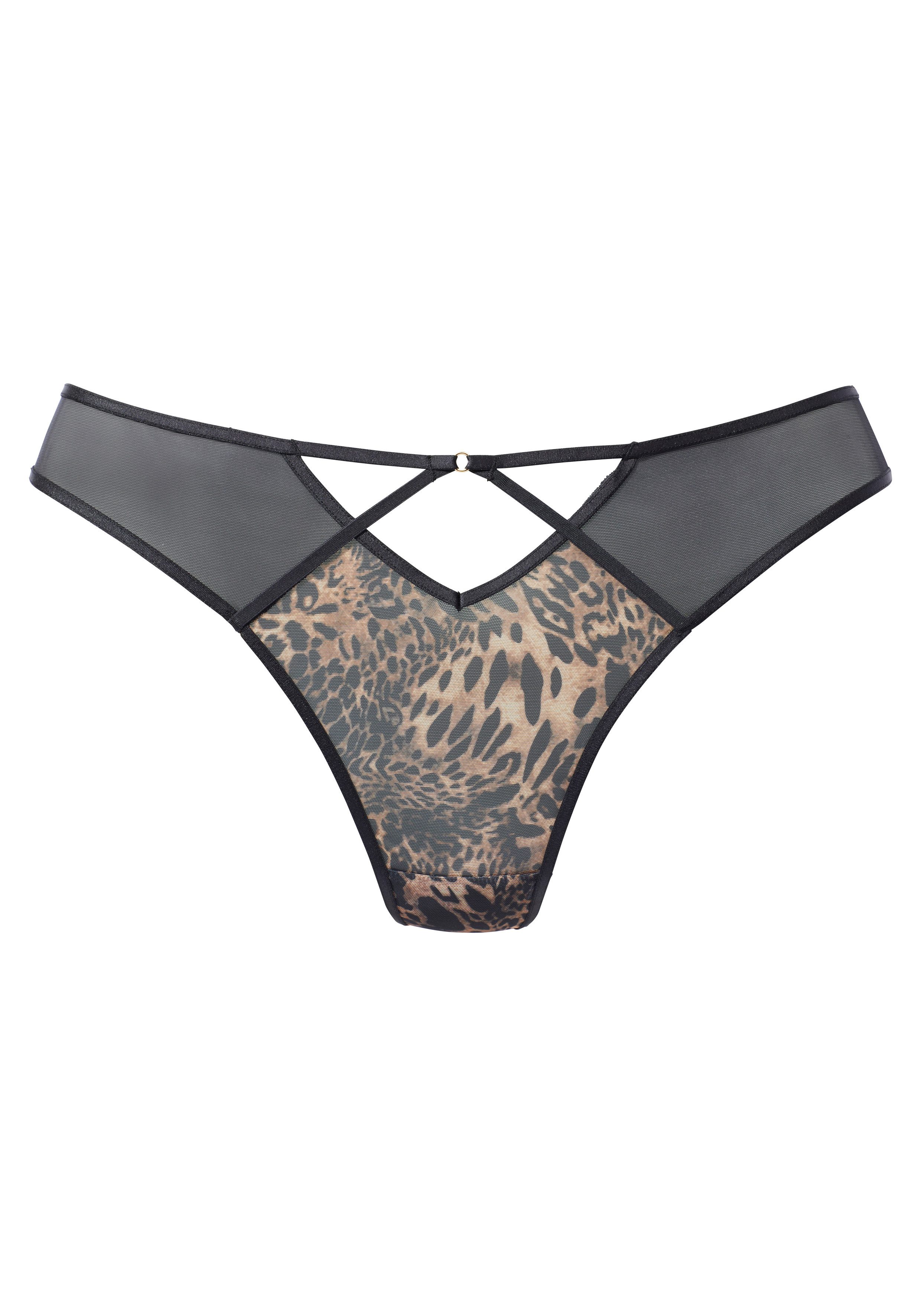 Lascana String van subtiel transparant leo-mesh met cut-out, sexy lingerie