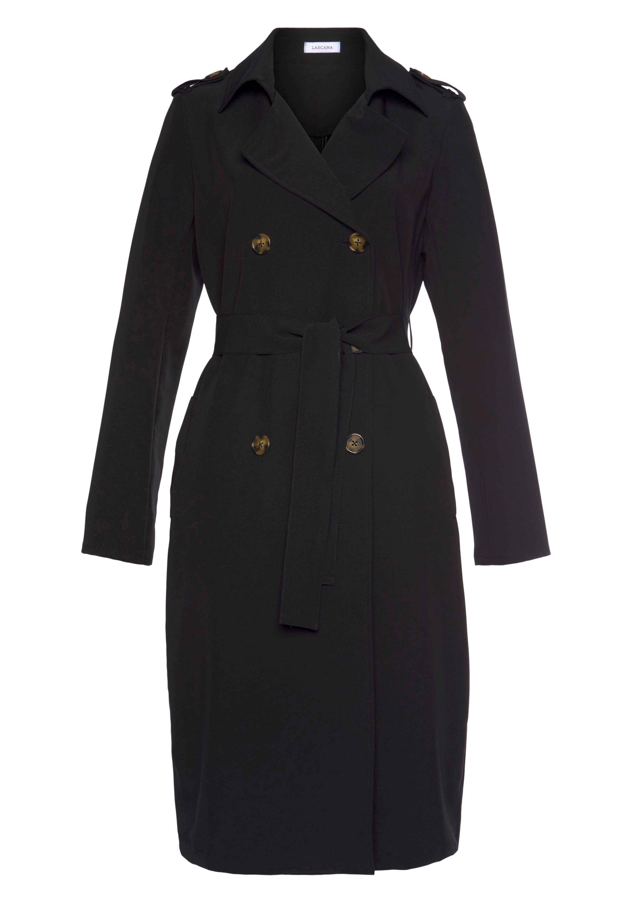 Lascana Trenchcoat voor regulering, lichte damesmantel, casual-chic (Met een bindceintuur)