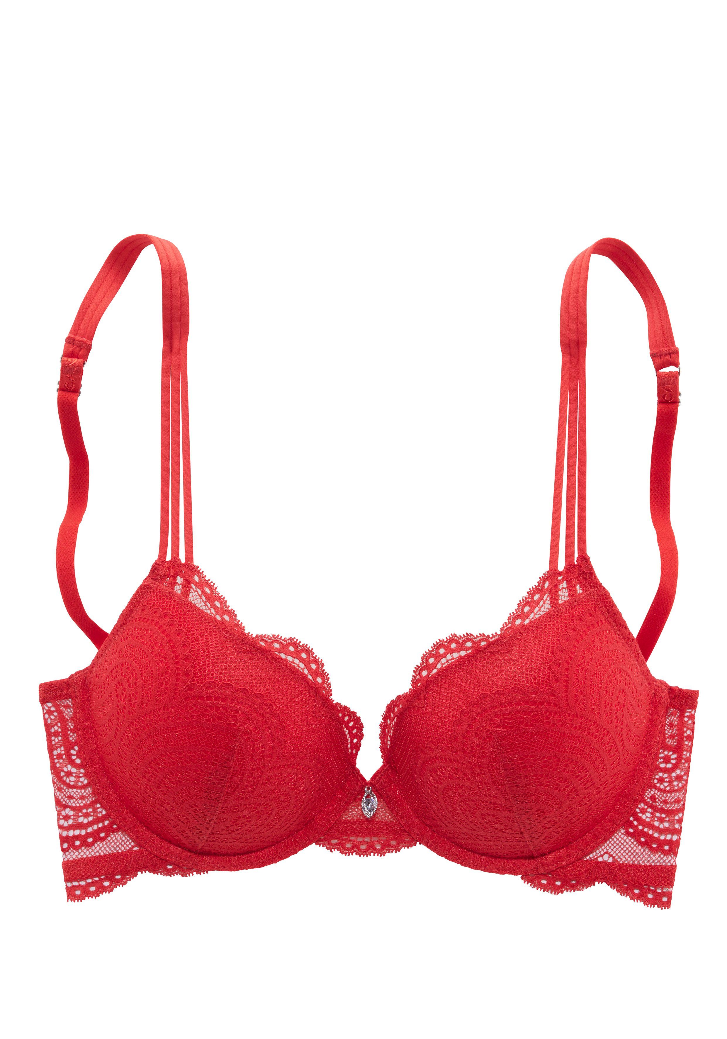 Lascana Push-up-bh Kira met extravagante banddetails aan de bandjes, lingerie