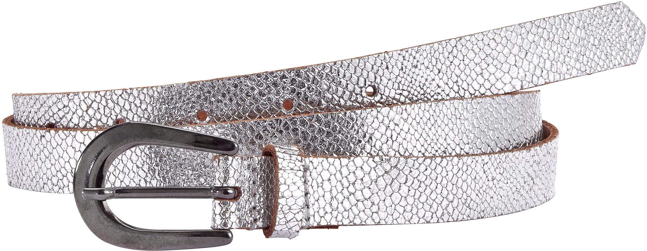 NU 20% KORTING: Lascana Leren riem heupgordeltje in metallic-snake-look