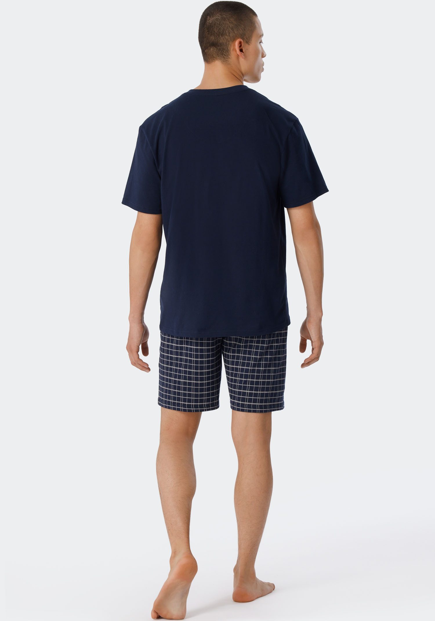 Schiesser Shortama Ebony met opgestikte borstzak (2-delig, 1 stuk)