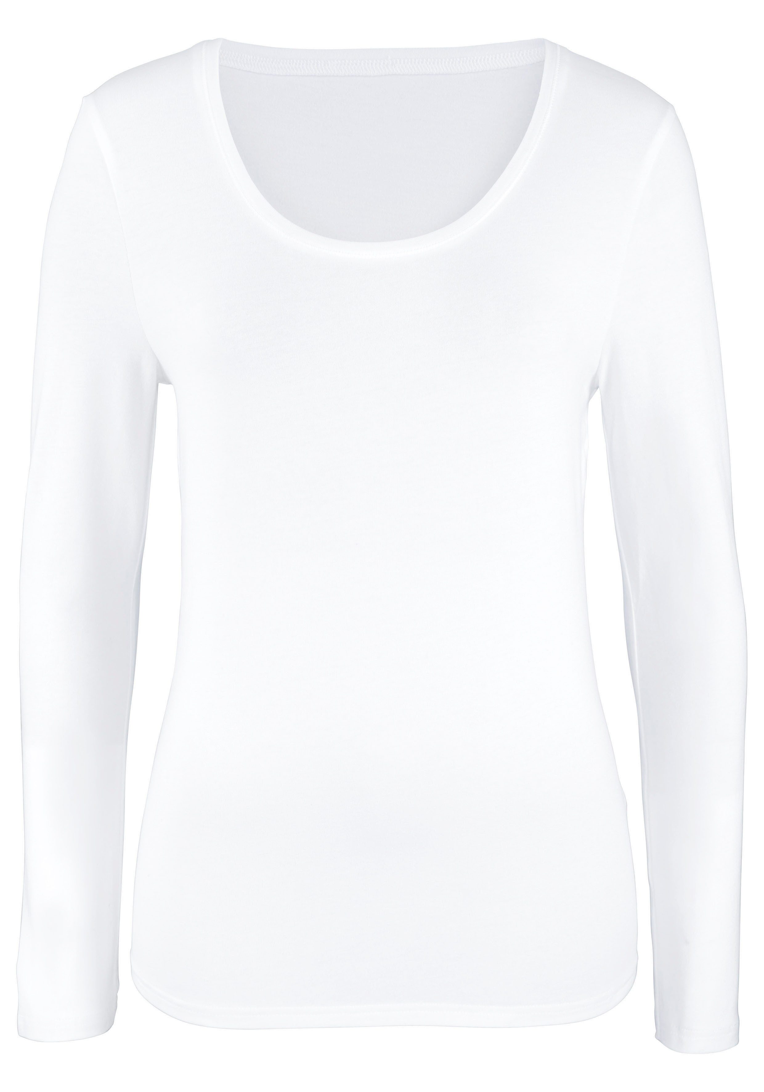 Vivance Shirt met lange mouwen Elastische katoenkwaliteit (Set van 2)