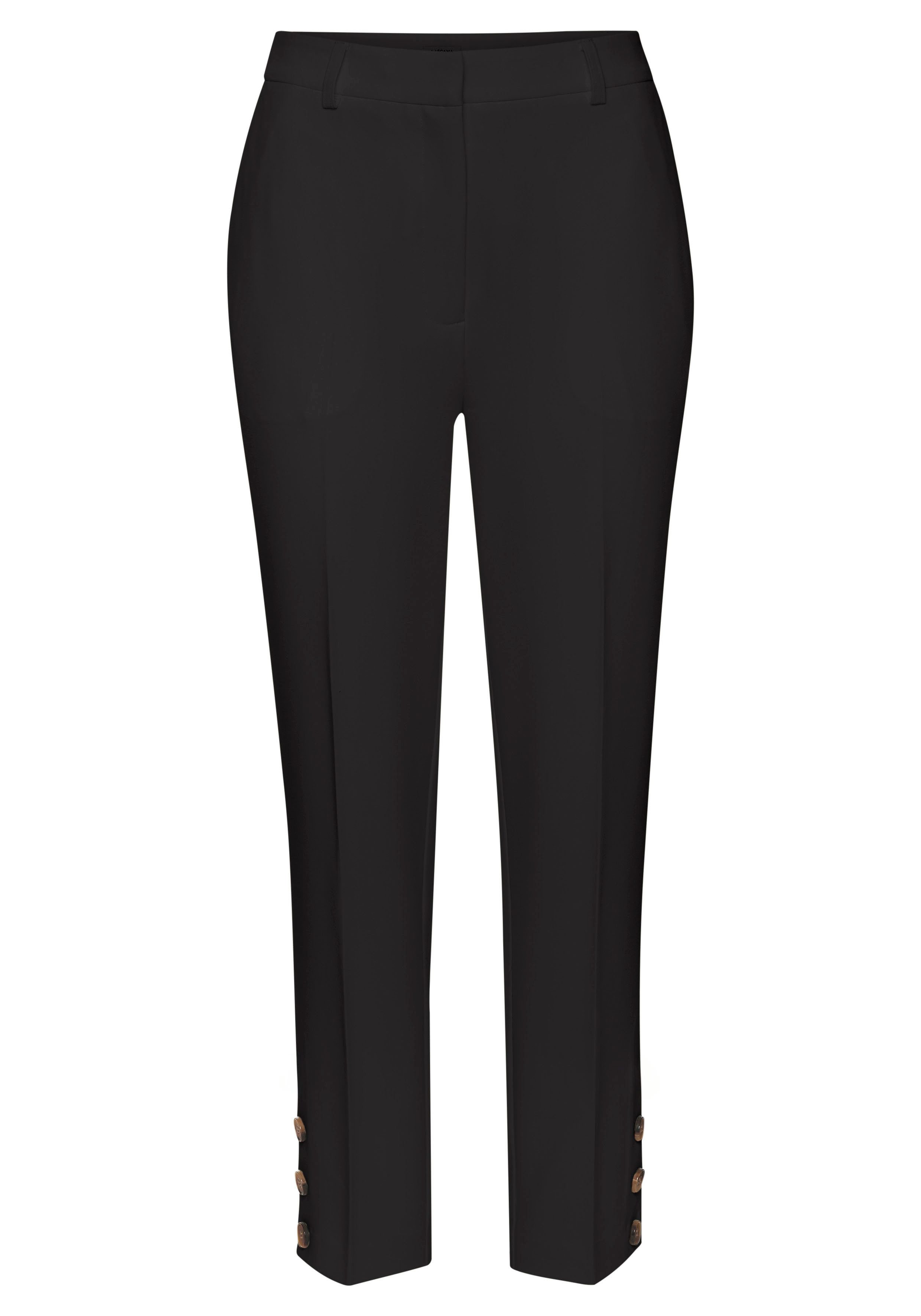 Lascana Pantalon met knopen aan de broekzoom, figuurvormend, pantalon, business-look