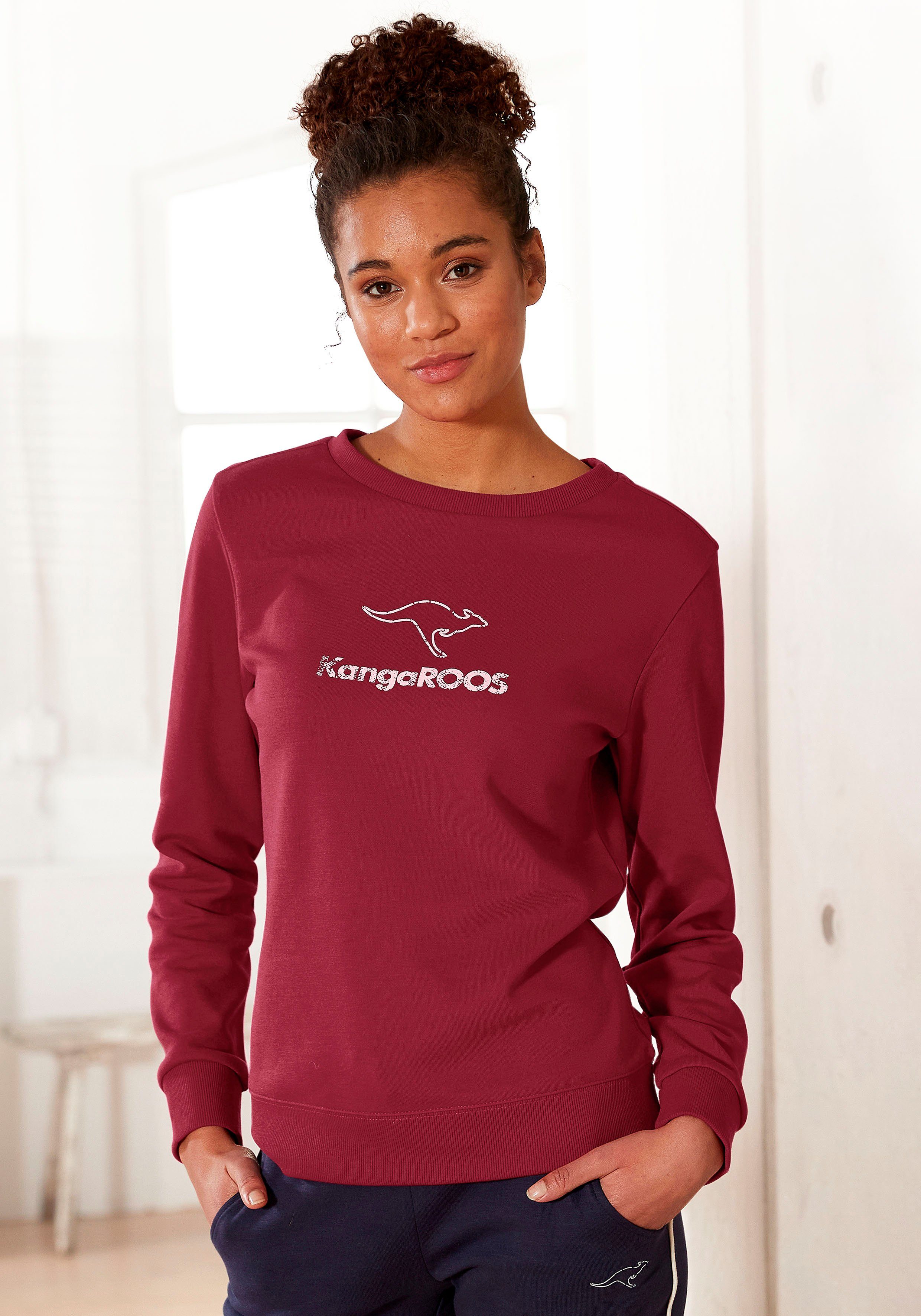 KangaROOS Sweatshirt met contrasterende logoprint, loungepak