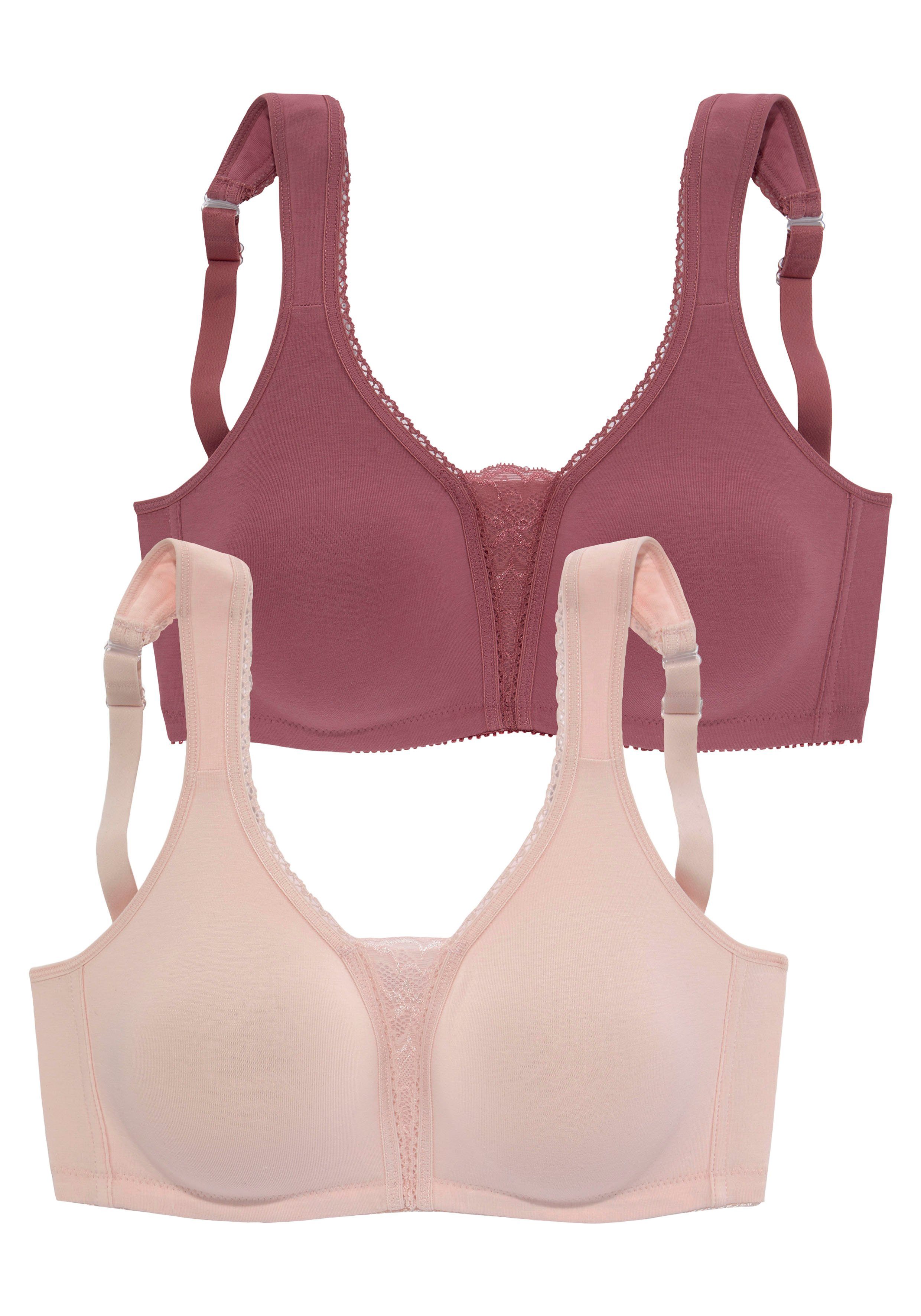 Petite fleur Soft-bh zonder beugels met kanten details (Set van 2)