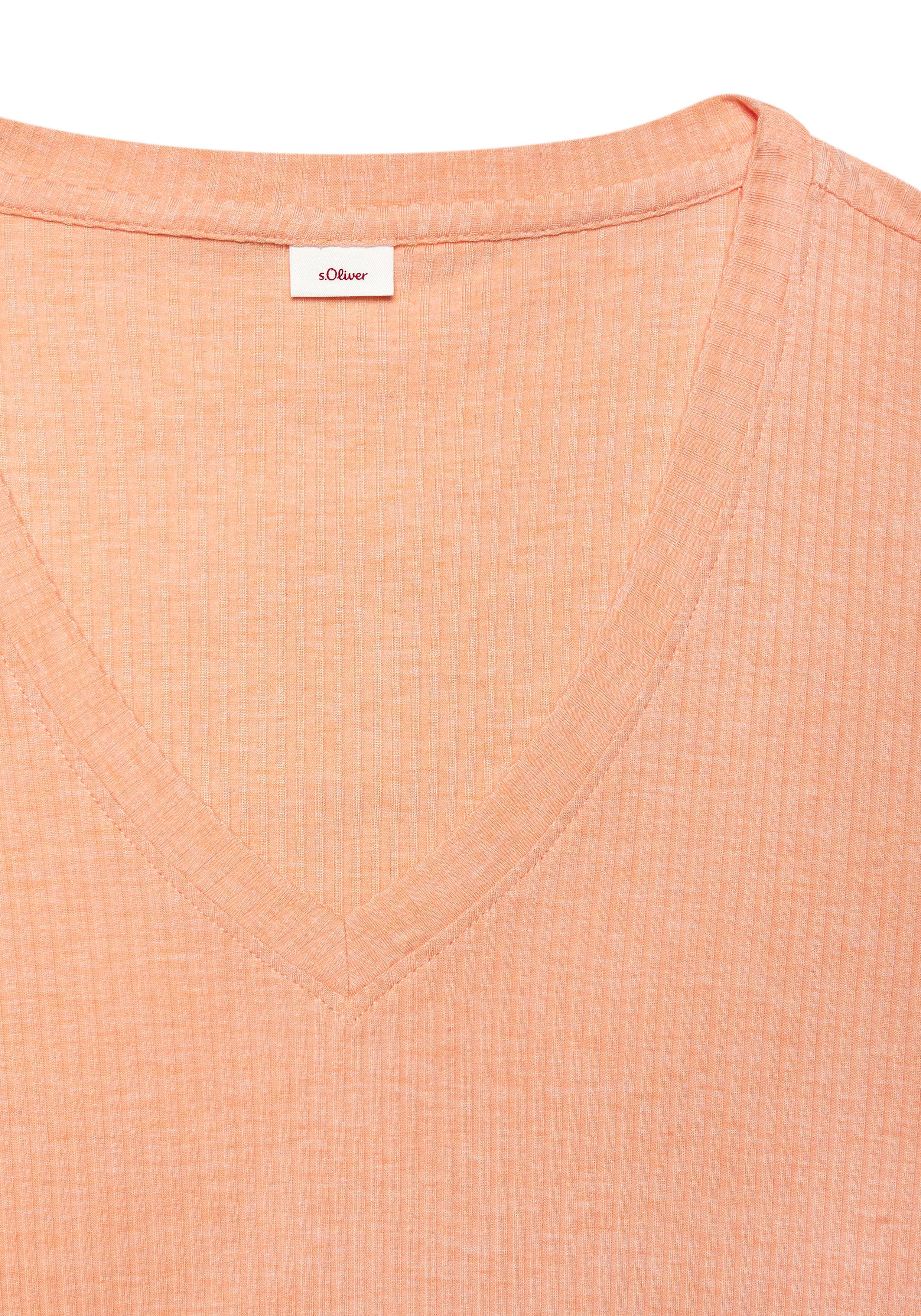s.Oliver RED LABEL Beachwear Pyjama top in aangename 4x4 ribkwaliteit