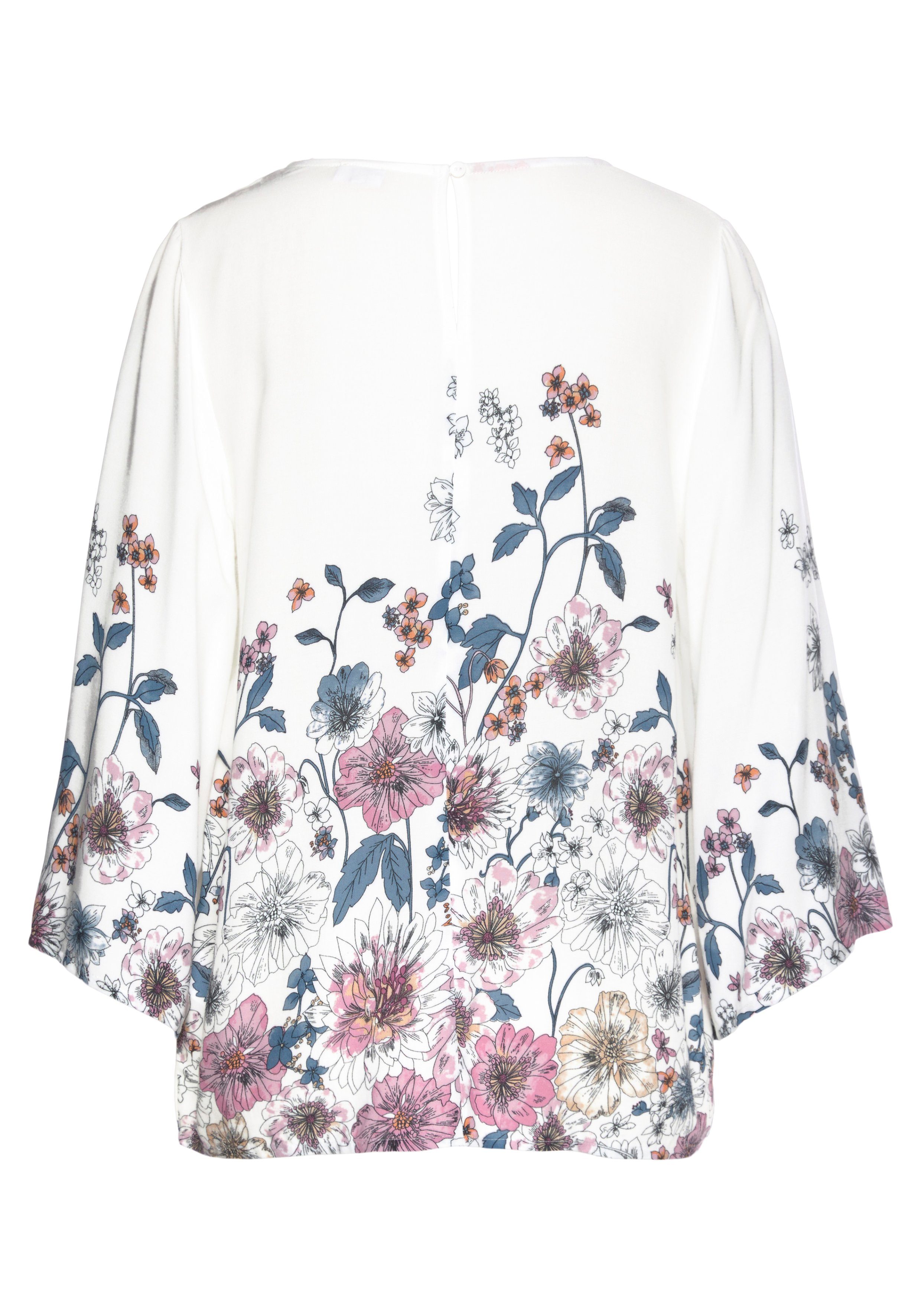 Lascana Blouse zonder sluiting met bloemenprint en trompetmouwen, blouseshirt, zomers