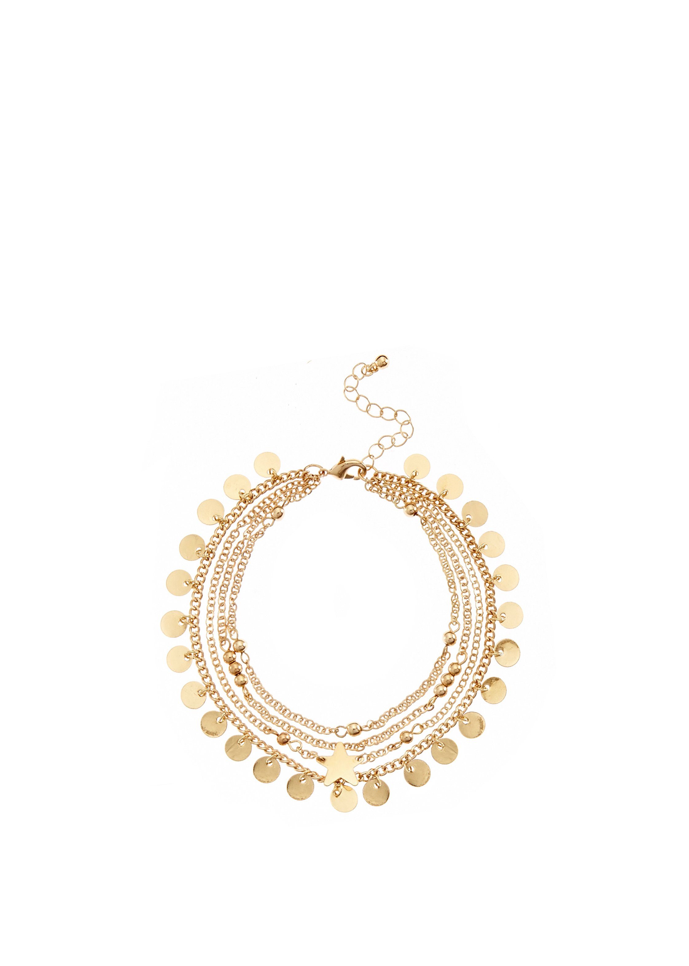 Lascana Enkelkettinkje met hanger Boho Layer Look Meerdere rij voetketting, voetketting set, voetkettinkje met hanger