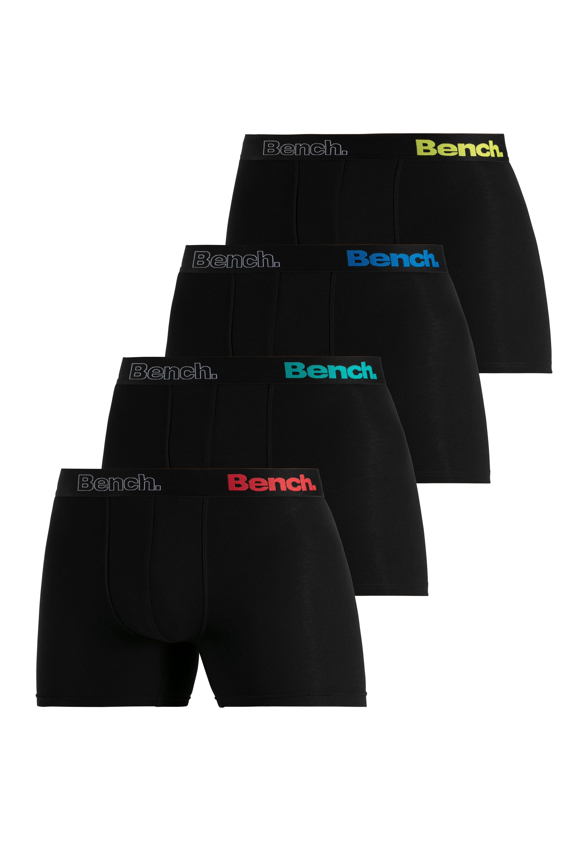 Bench. Lange boxershort Boxershorts voor heren met logo-opschrift in de band (set, 4 stuks)