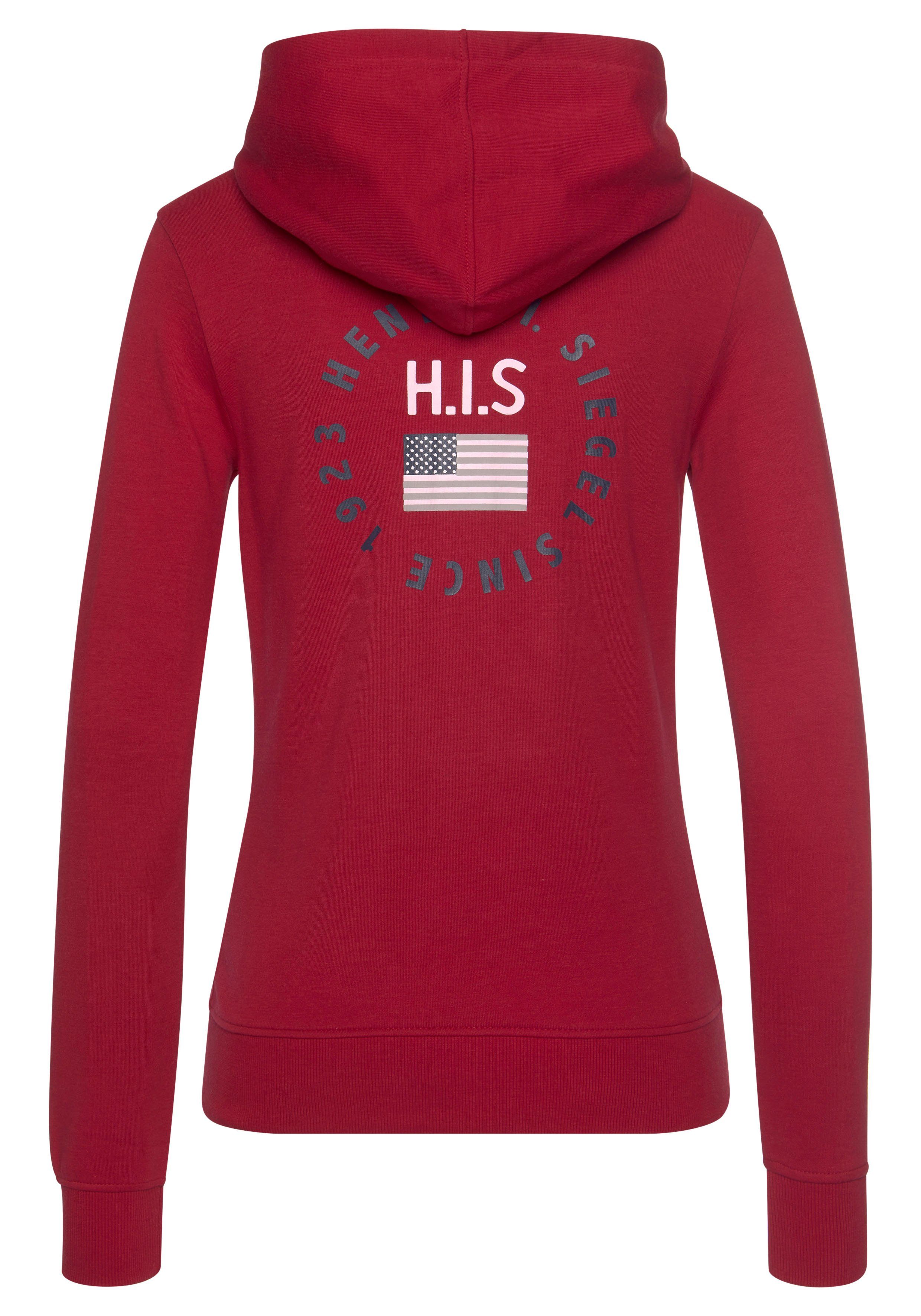 H.I.S Capuchonsweatvest Loungejack met capuchon en zijzakken, loungewear