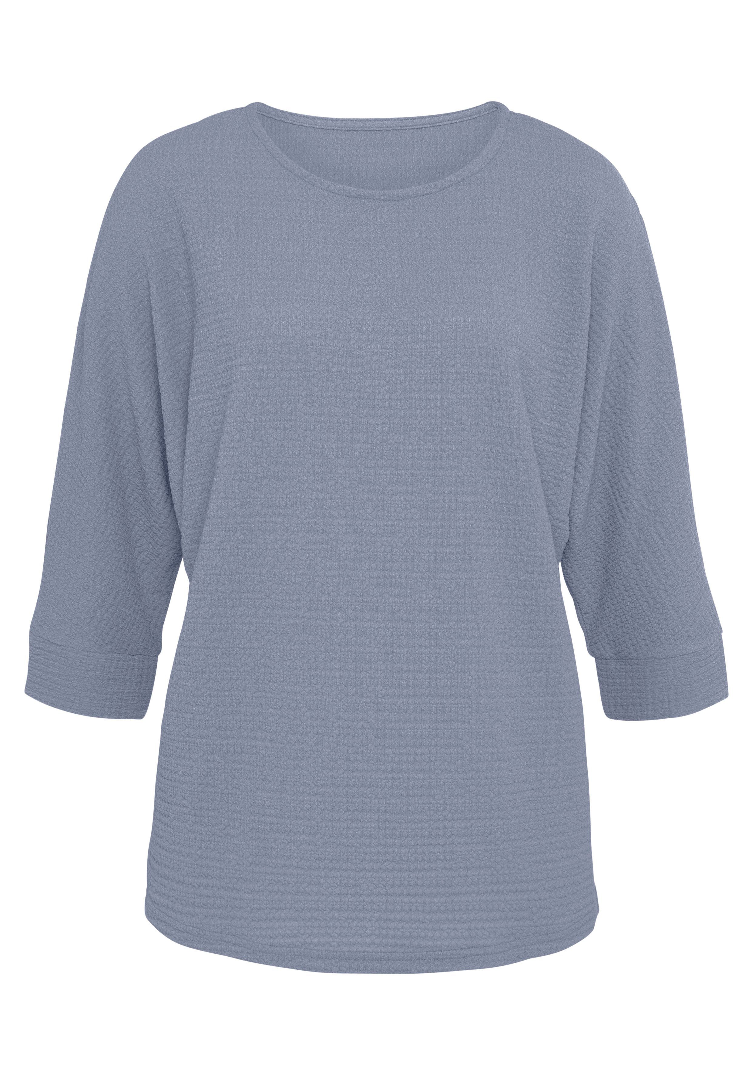 Vivance Shirt met 3/4-mouwen Van kreukvrije crêpe-kwaliteit gemaakt van strijkvrije crêpe stof shirts maat 32/34 blauw