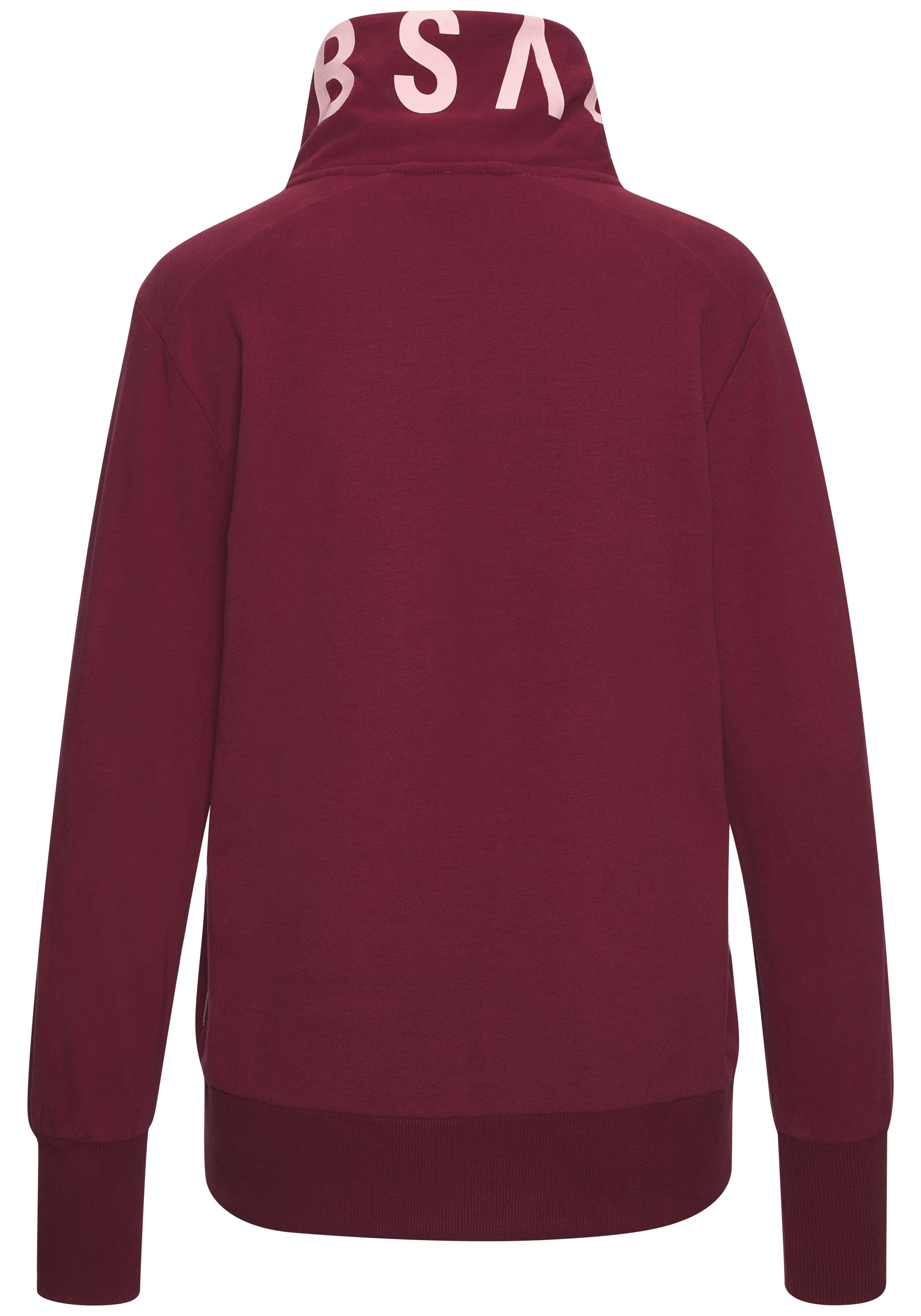 Elbsand Sweatvest Alvis met logoprint op de kraag, comfortabele vrijetijdjack