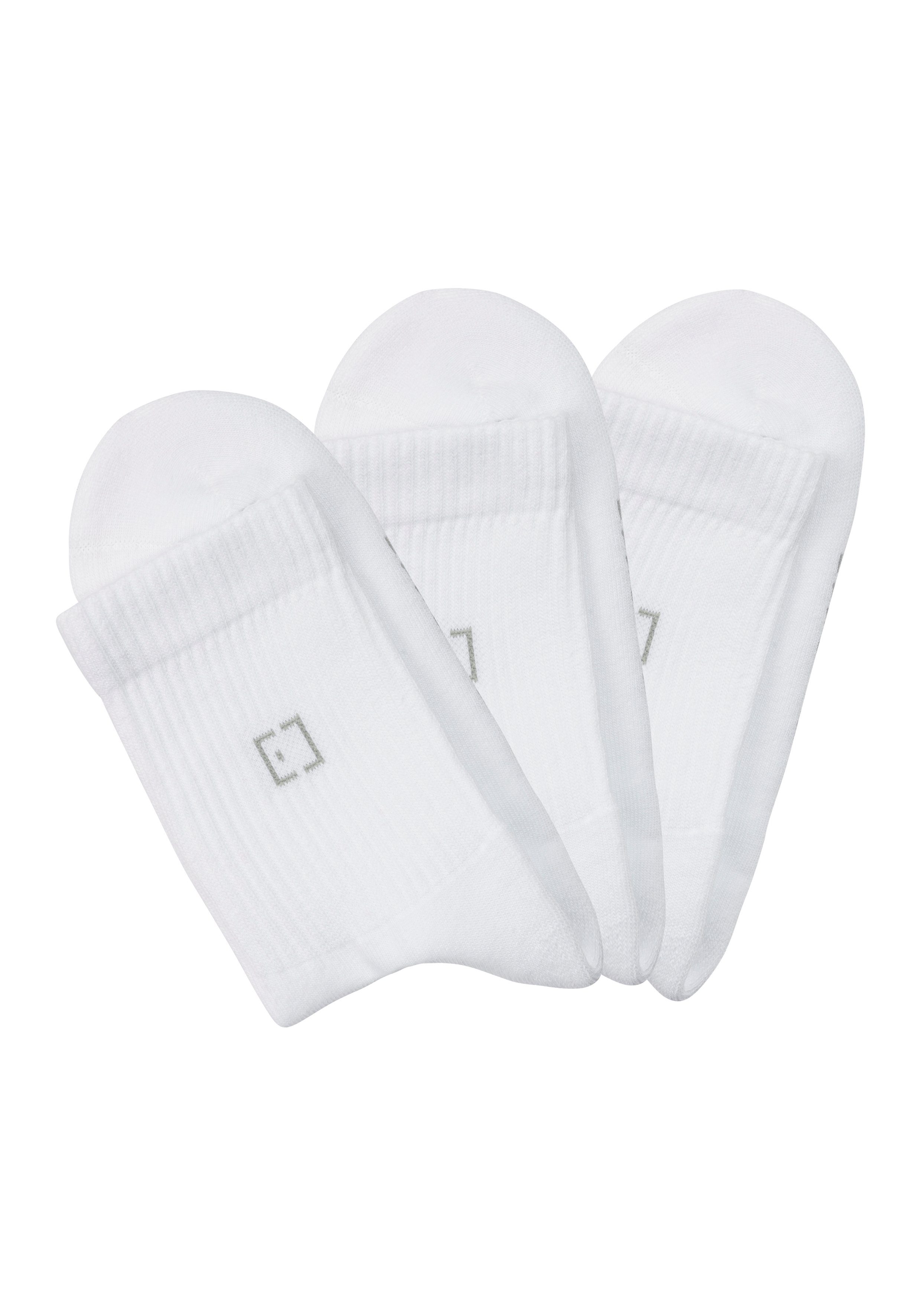 Elbsand Sokken met frotté en gebreid merklogo (set, 3 paar)