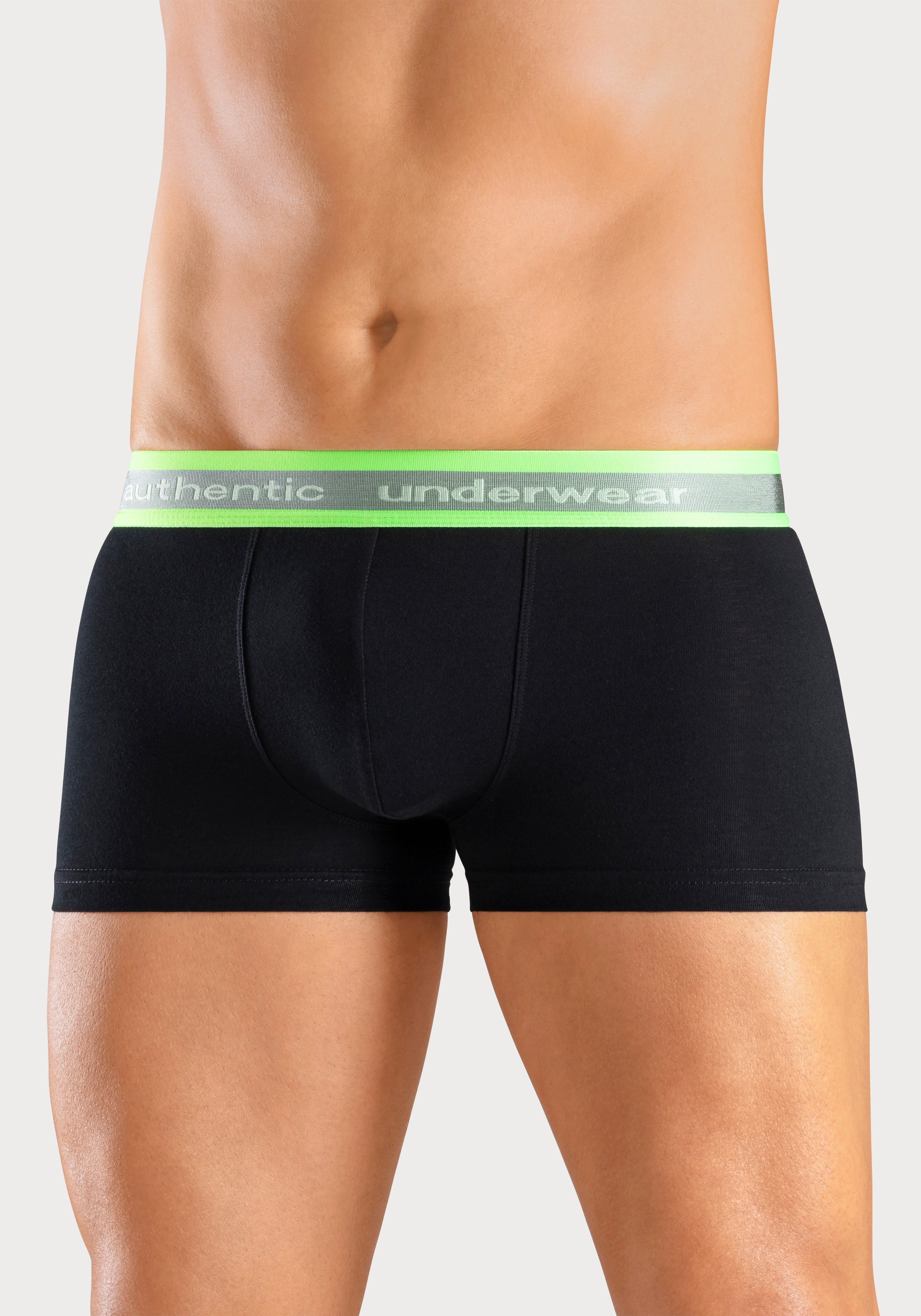 AUTHENTIC LE JOGGER Boxershort , aangenaam zachte neon-boord (4 stuks, Set van 4)