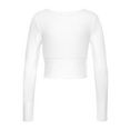 lascana shirt met lange mouwen van ribmateriaal in cropped model wit