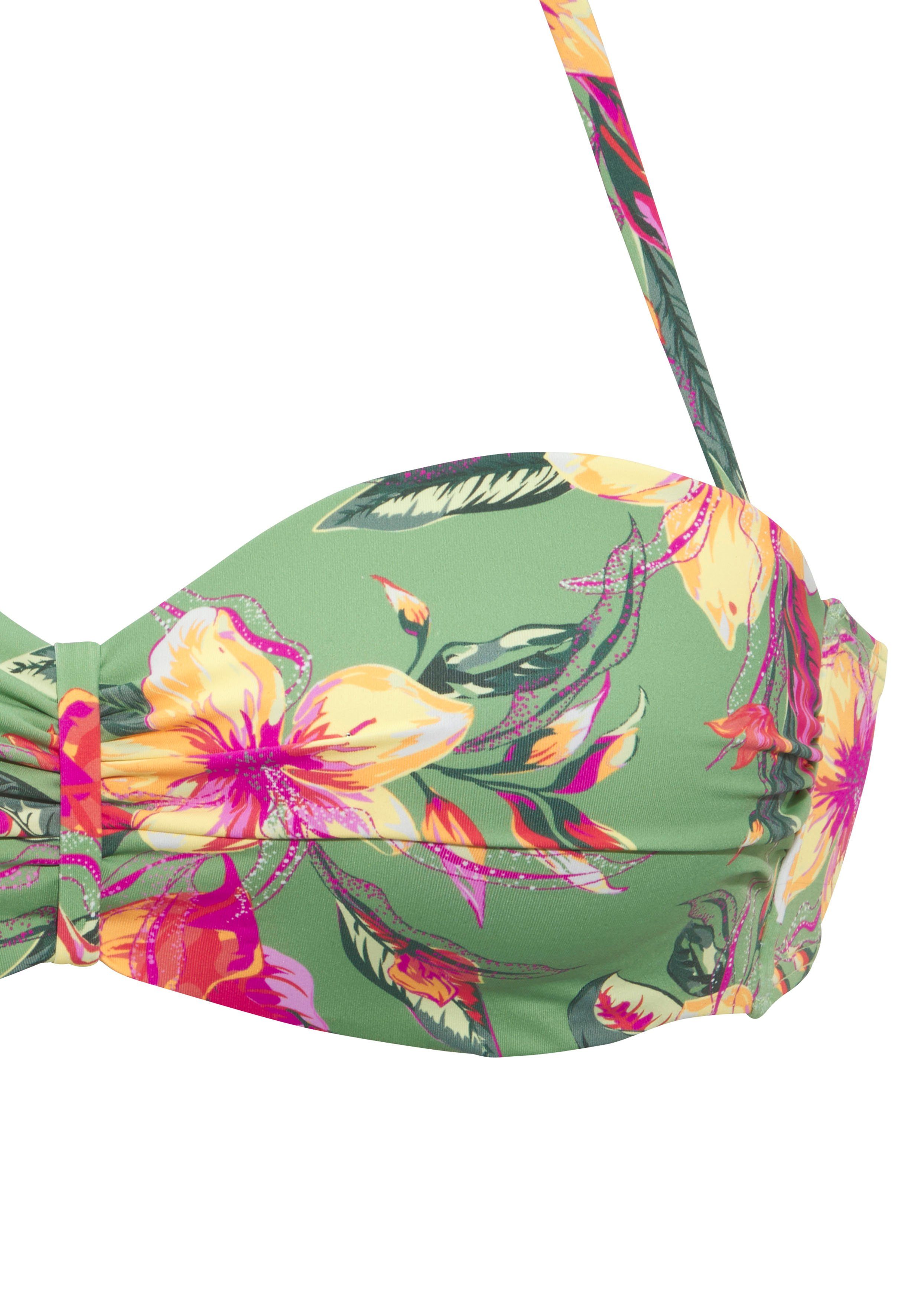 Lascana Beugelbikinitop in bandeaumodel MALIA met tropische print