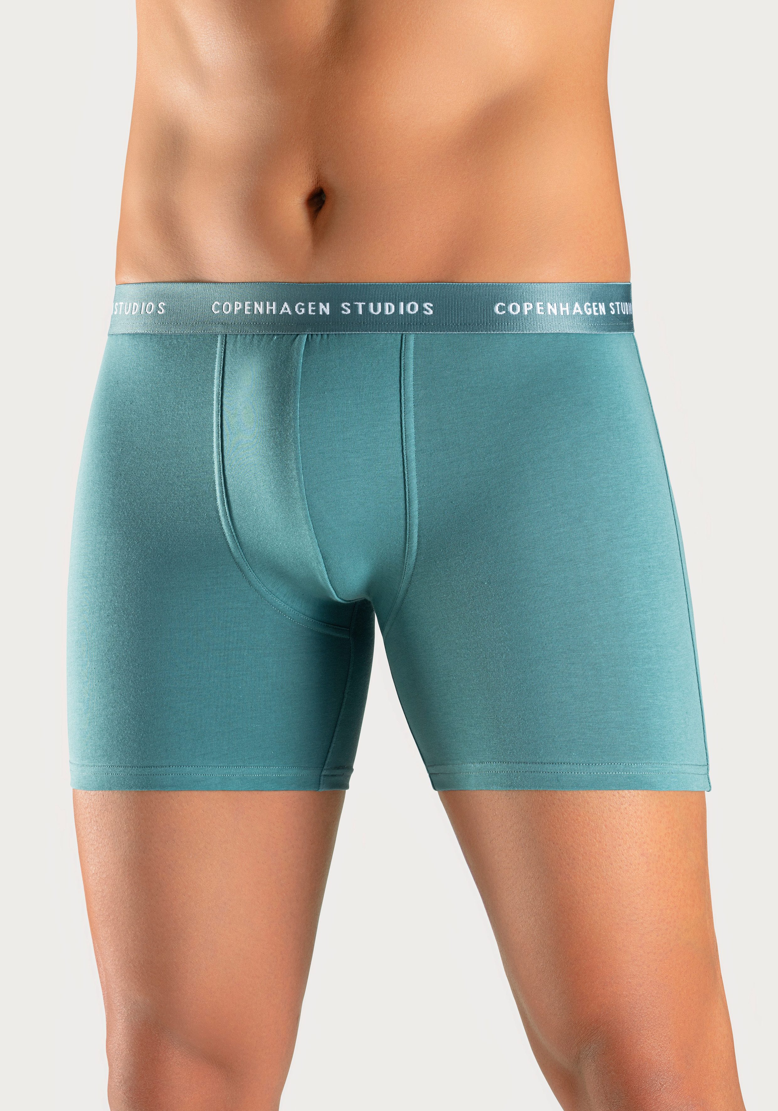 Copenhagen Studios Lange boxershort Boxershorts voor heren met langere pijpen en logo-tailleband (3 stuks) heren maat L groen
