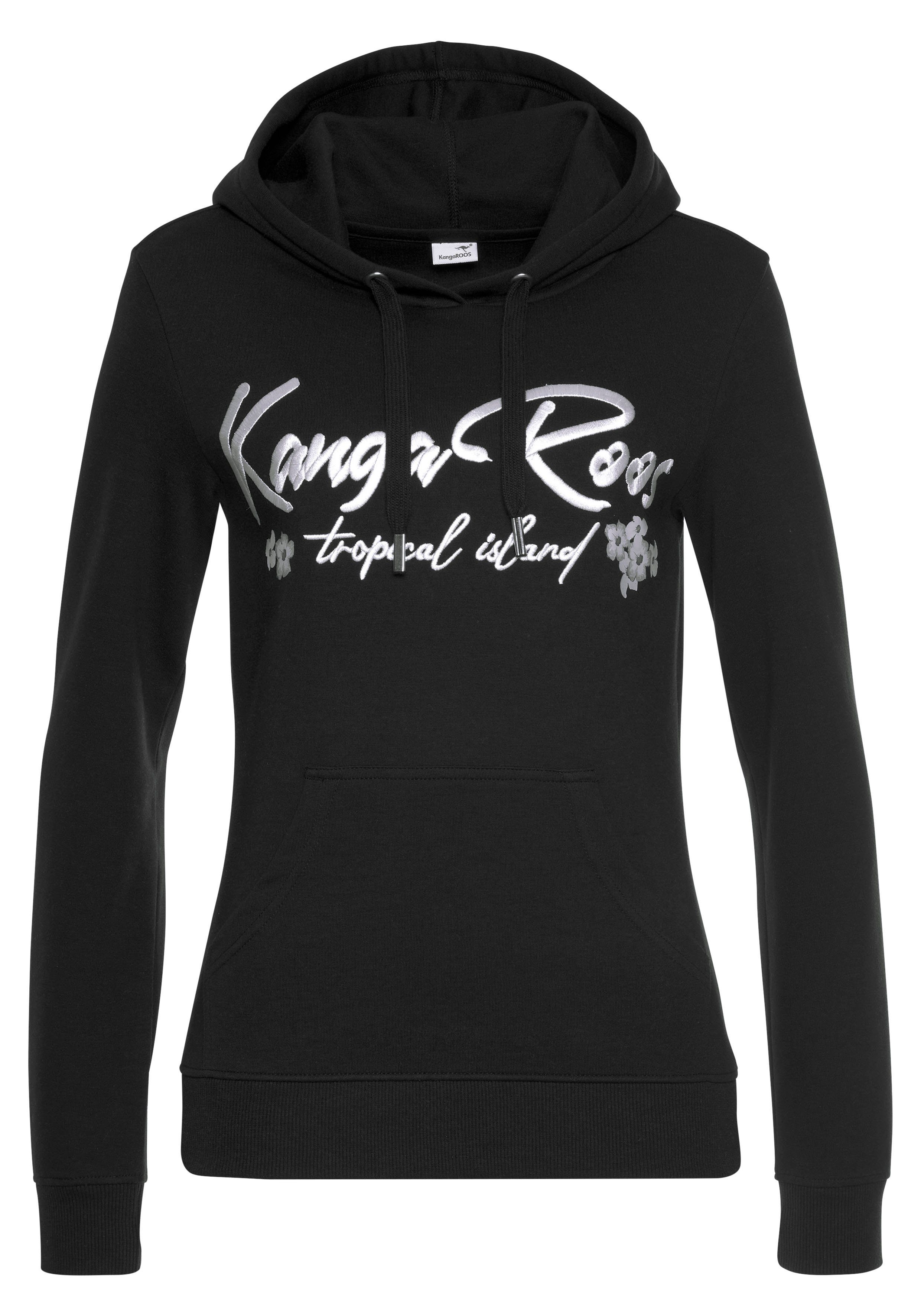 KangaROOS Hoodie Met borduurwerk en bloemenprint, loungepak, hoodie
